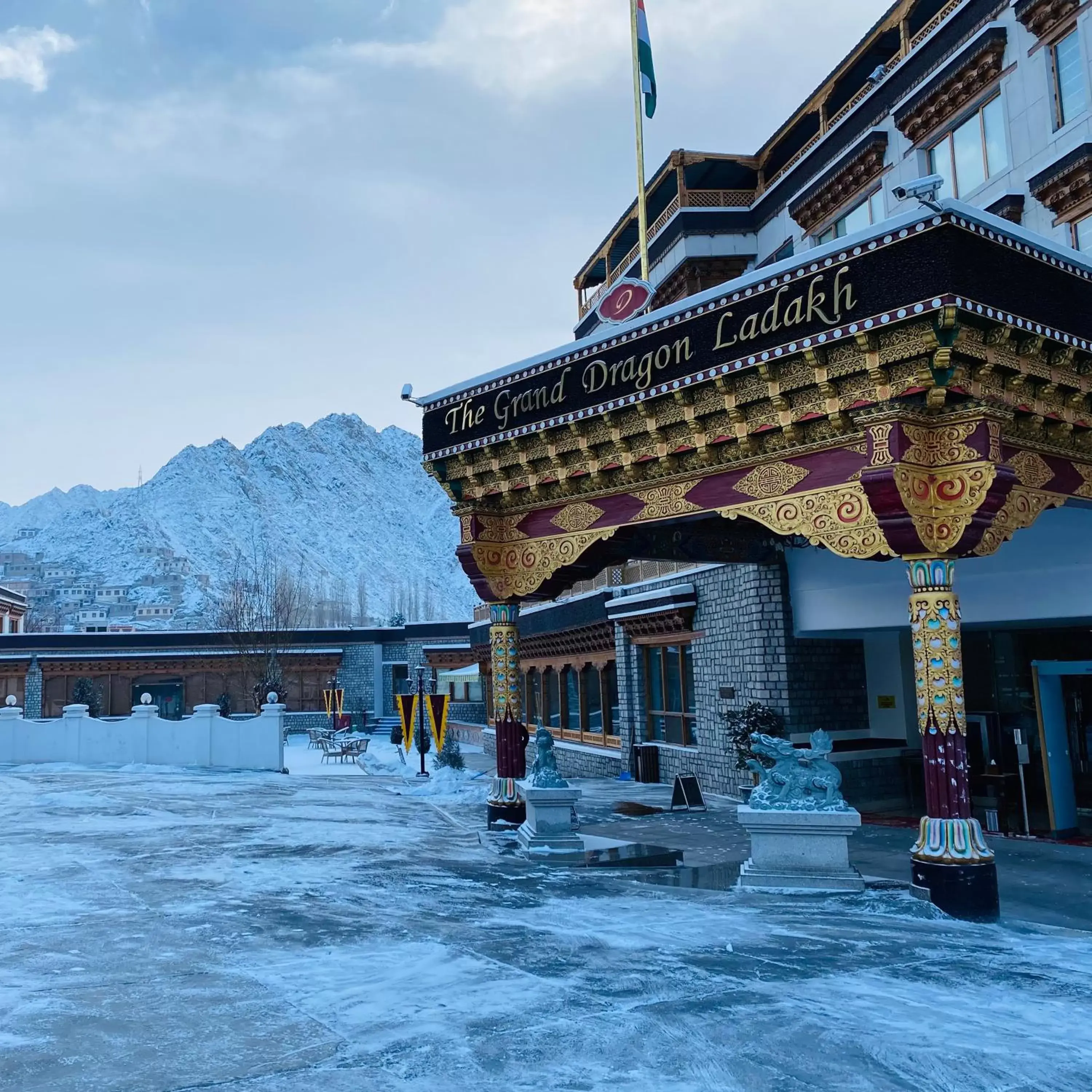 Facade/entrance, Winter in The Grand Dragon Ladakh