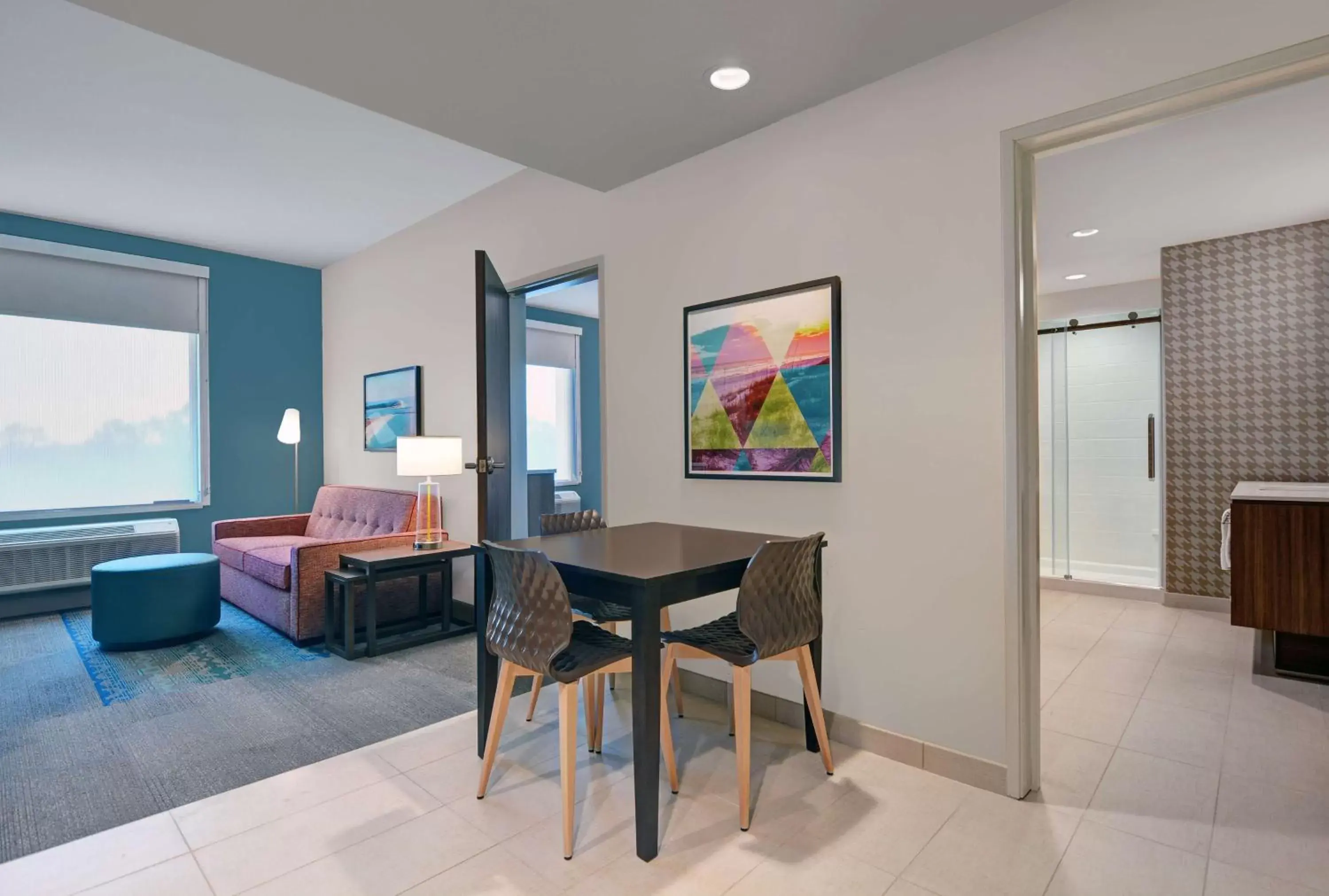 Living room, Bed in Home2 Suites By Hilton Panama City Beach, Fl Living room, Bed in Home2 Suites By Hilton Panama City Beach, Fl