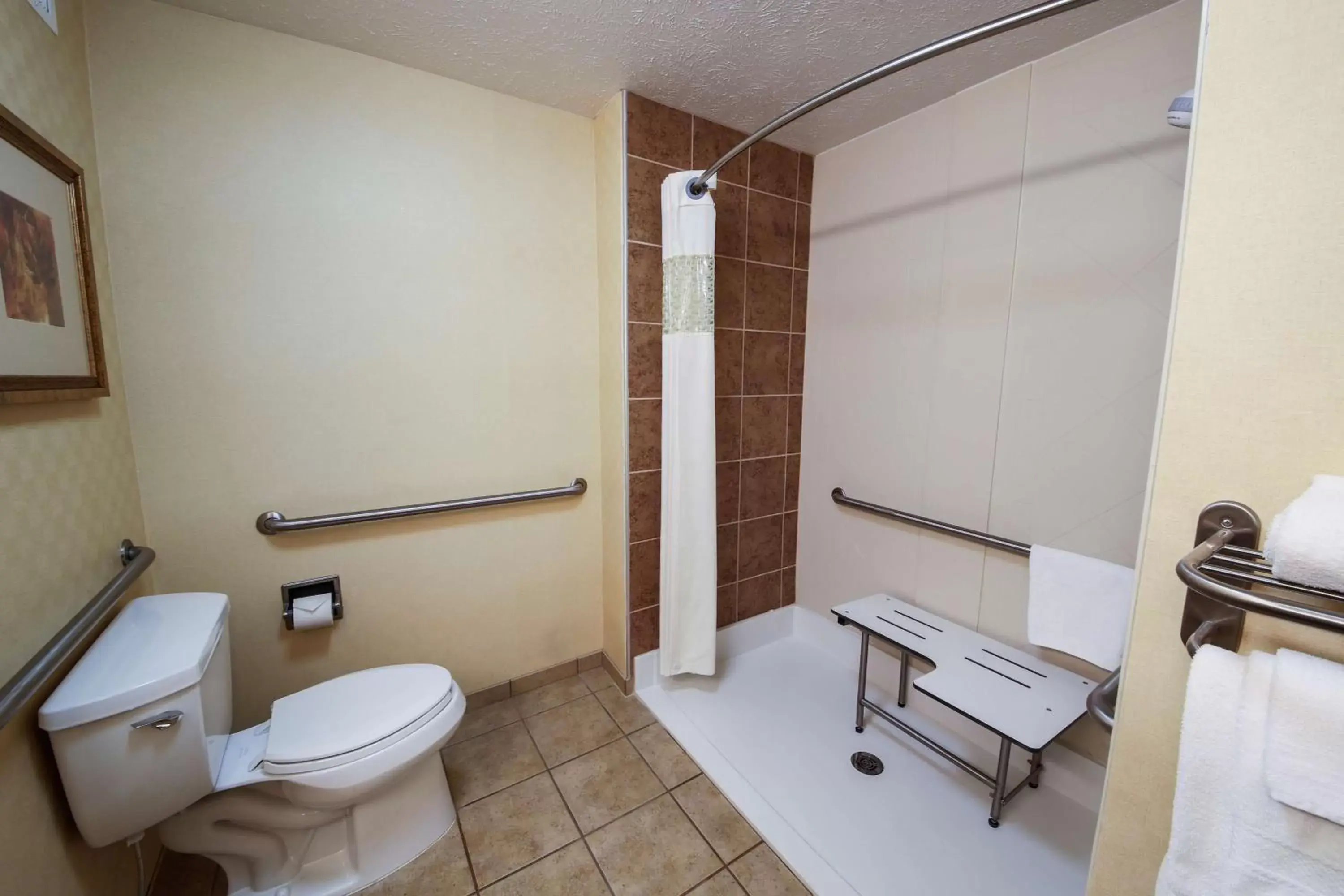 Bed, Bathroom in Hampton Inn Waterloo