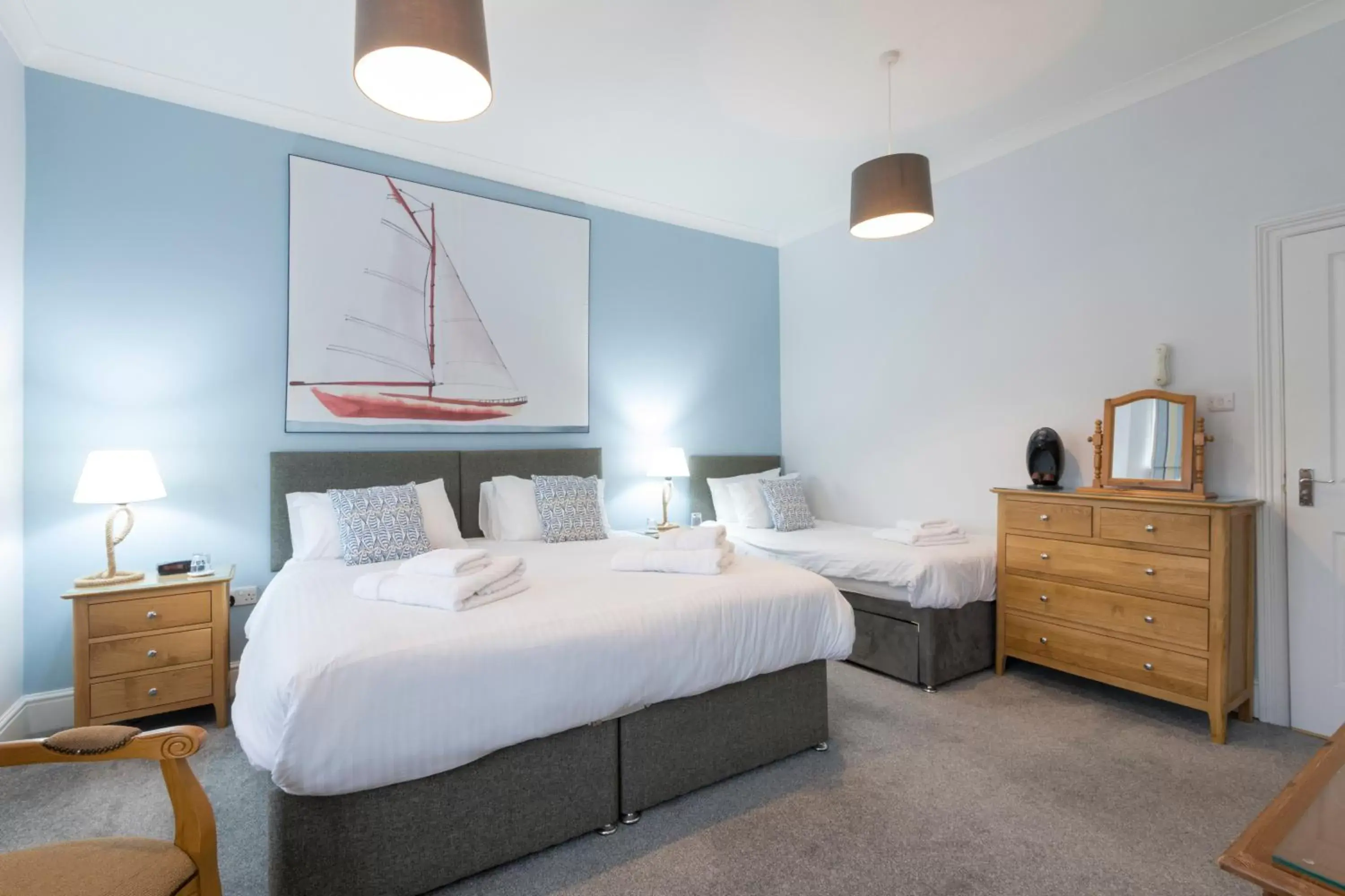 Triple Room with Beach View in Sure Hotel Collection by Best Western Porth Veor Manor Hotel Triple Room with Beach View in Sure Hotel Collection by Best Western Porth Veor Manor Hotel