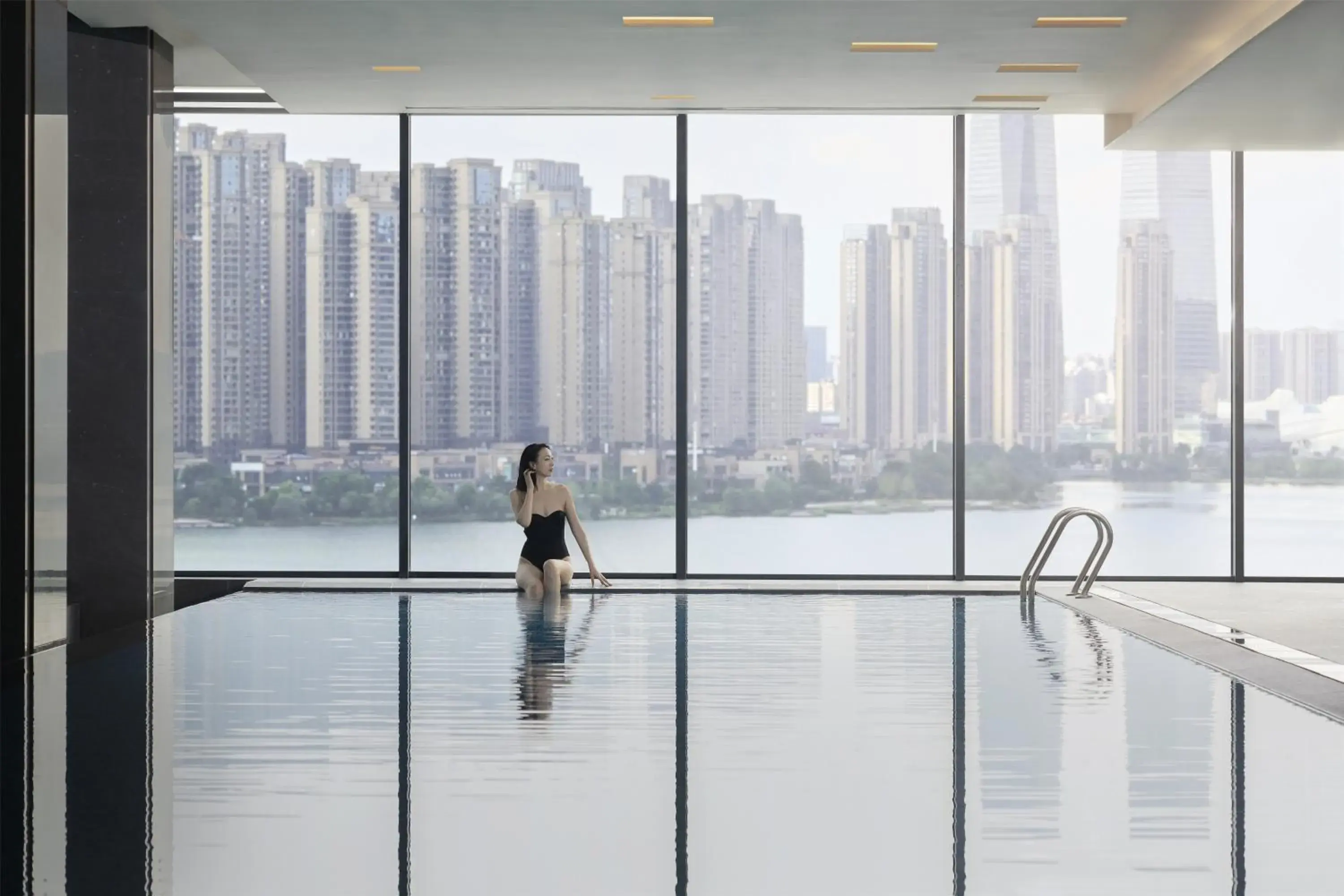 Swimming pool in The Meixi Lake, Changsha Marriott Executive Apartments