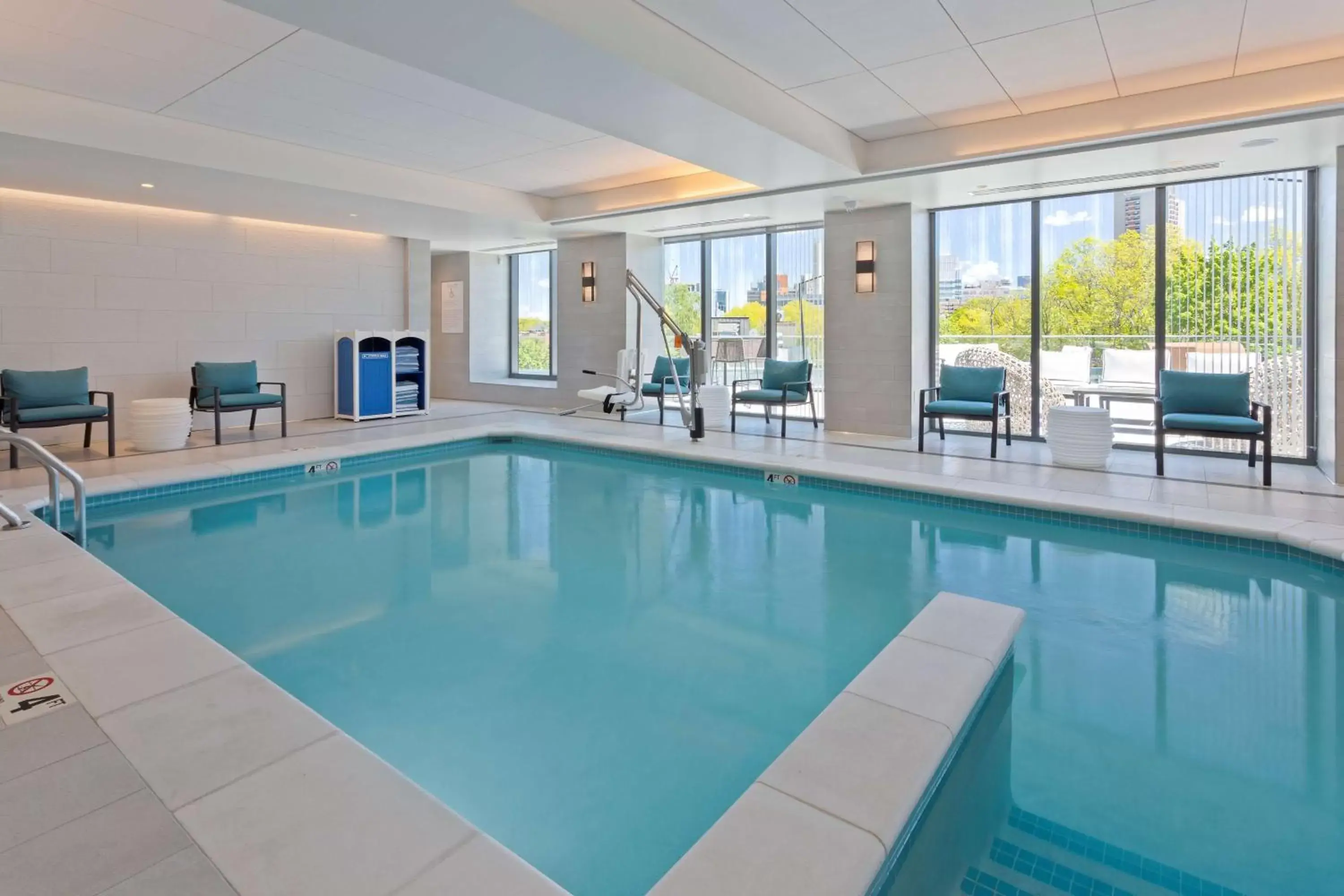 Pool view, Swimming Pool in Hilton Garden Inn Boston Brookline, Ma