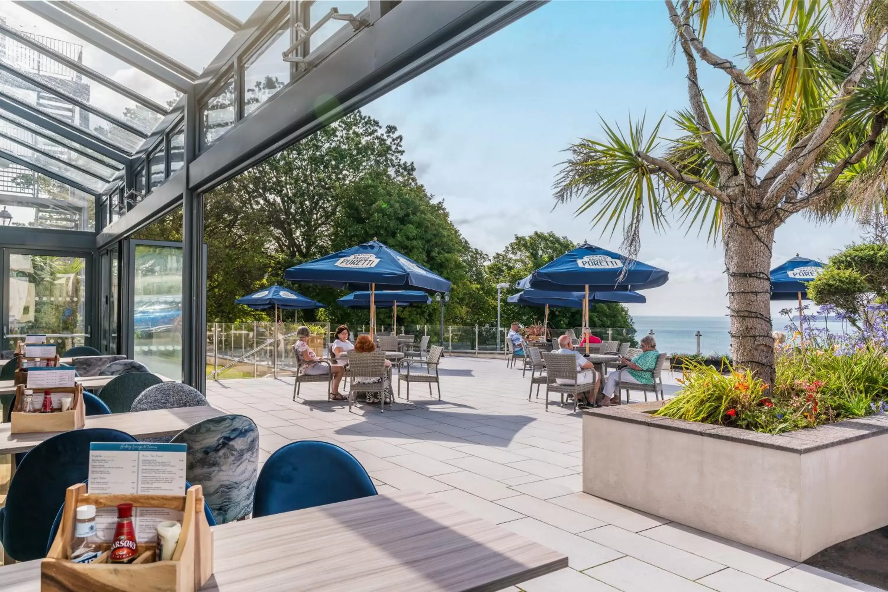 Balcony/Terrace, Restaurant/Places to Eat in The Headland Hotel & Spa