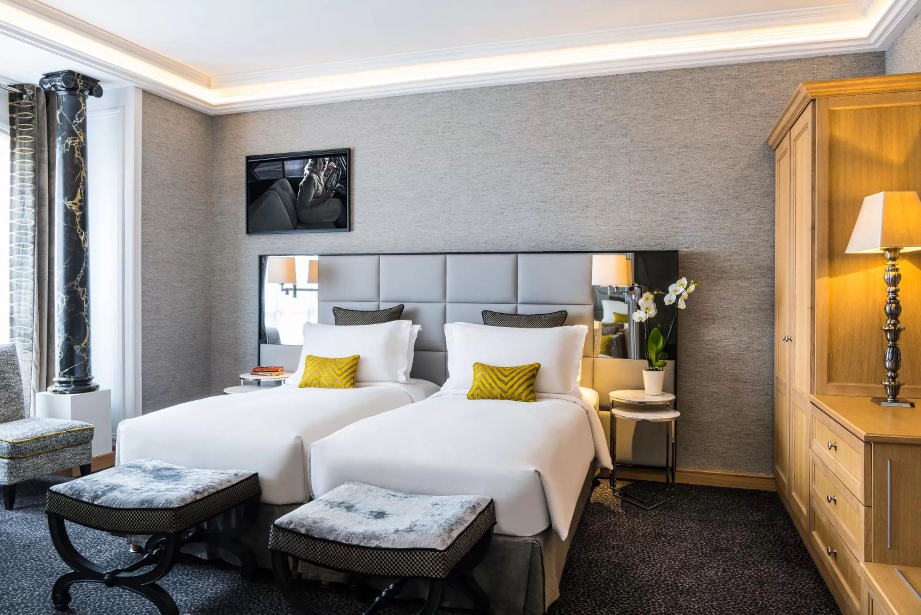 Bed in Sofitel Paris Baltimore Tour Eiffel