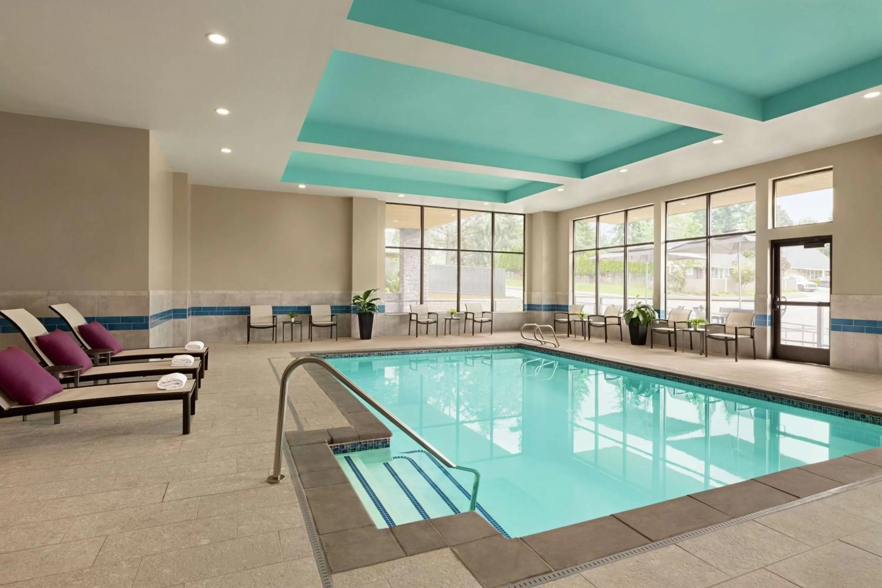 Pool view in Hilton Garden Inn Seattle Airport