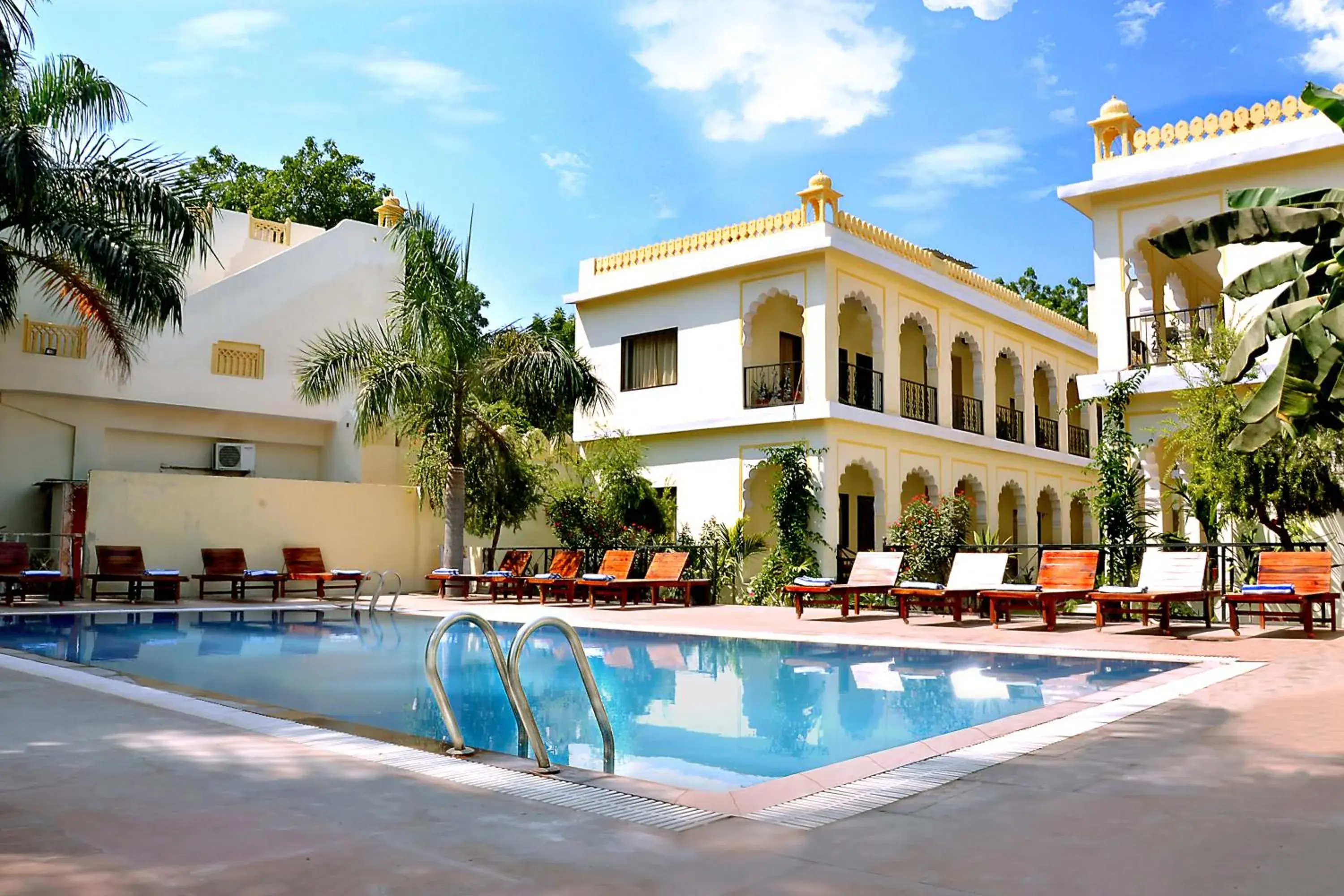 Swimming pool, Property Building in Raj Palace Resort