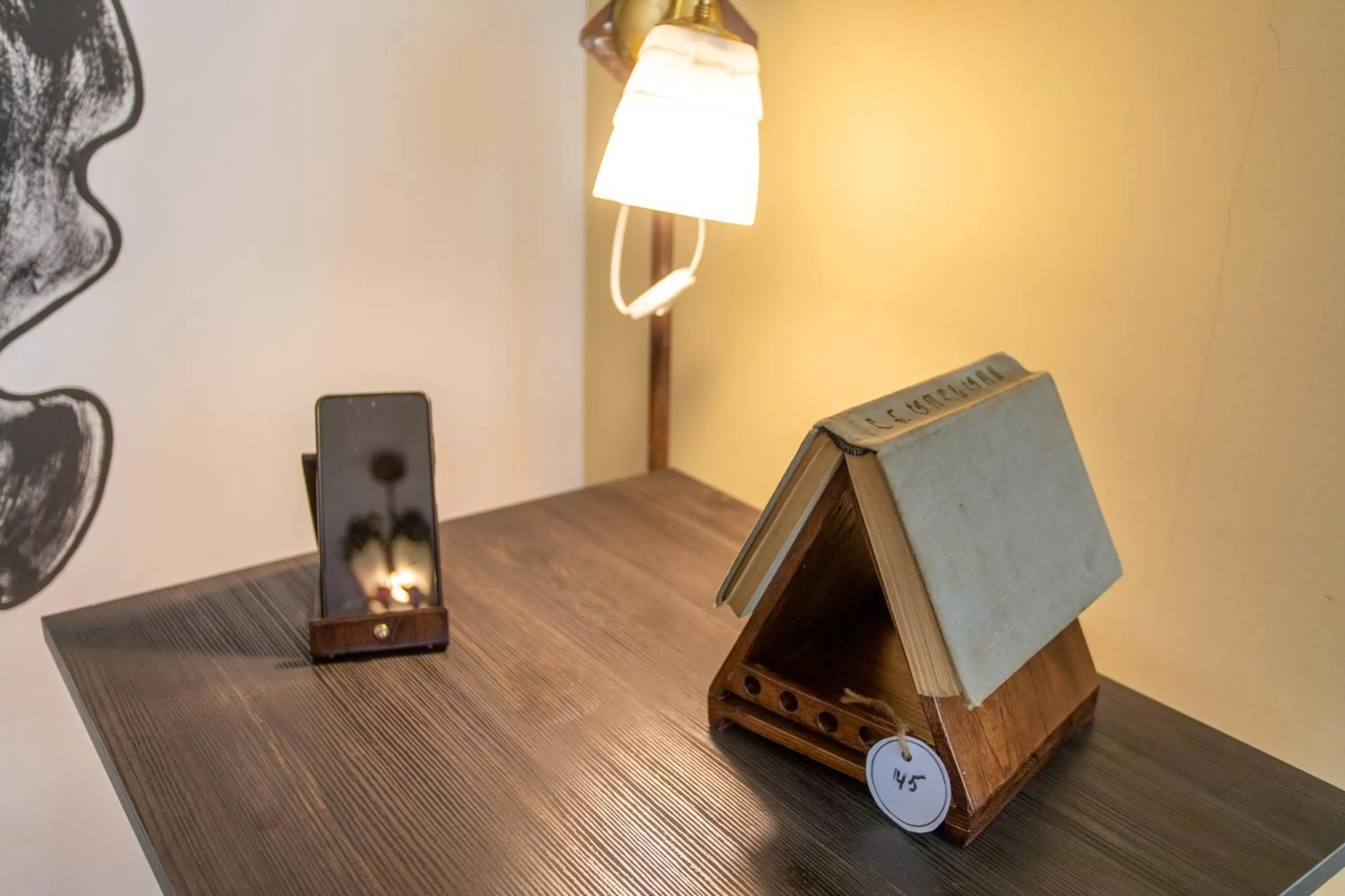 Decorative detail, TV/Entertainment Center in Book Hotel