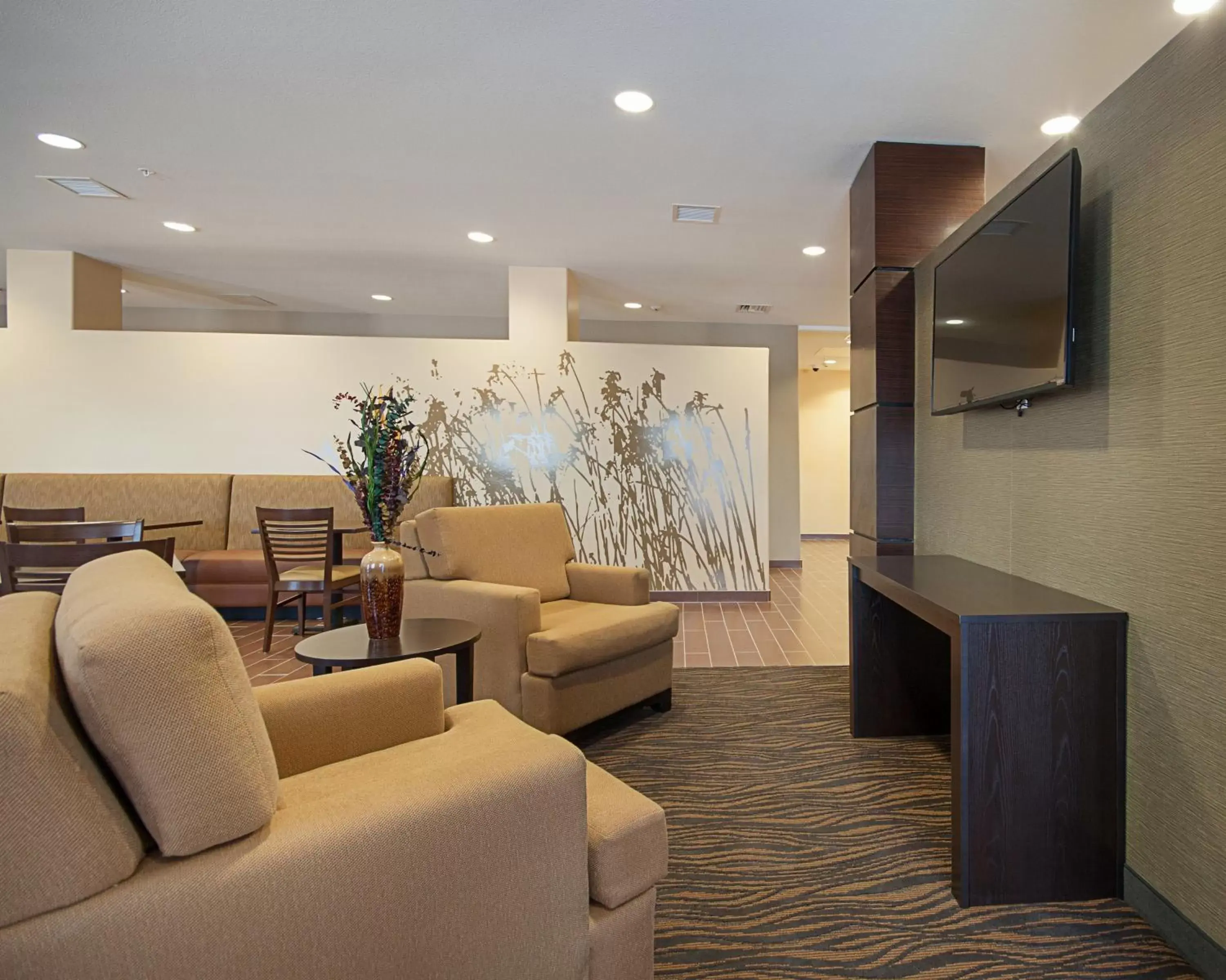 Communal lounge/ TV room, Lobby/Reception in Sleep Inn & Suites Carlsbad Caverns Area