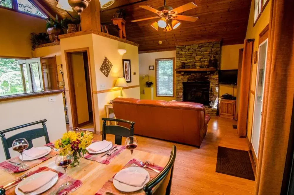 Living room in Asheville Cabins of Willow Winds