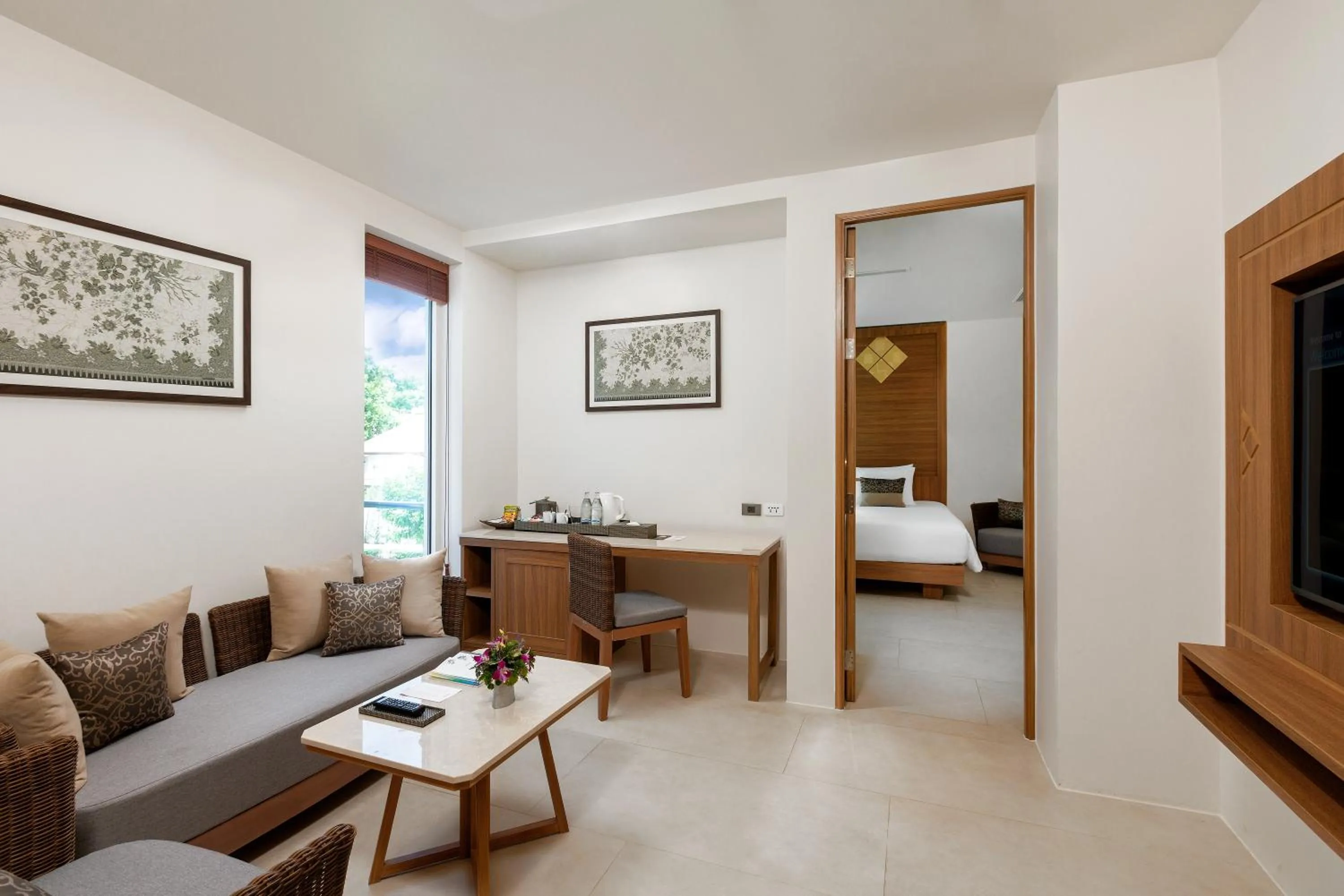 Living room in Splash Beach Resort Phuket Family-Friendly Water Park Resort Near Phuket Airport