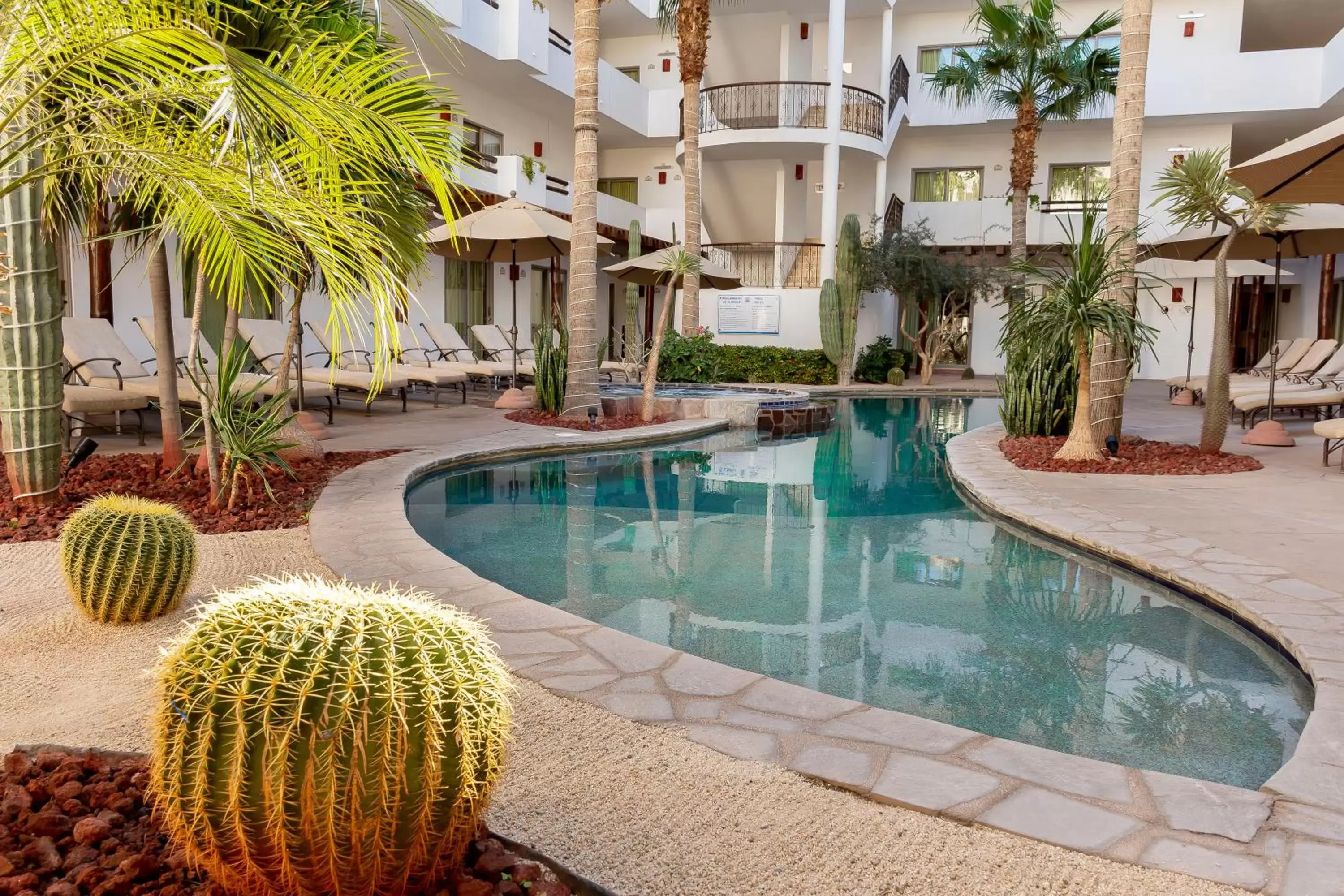 Patio, Swimming Pool in Hotel Santa Fe Loreto by Villa Group