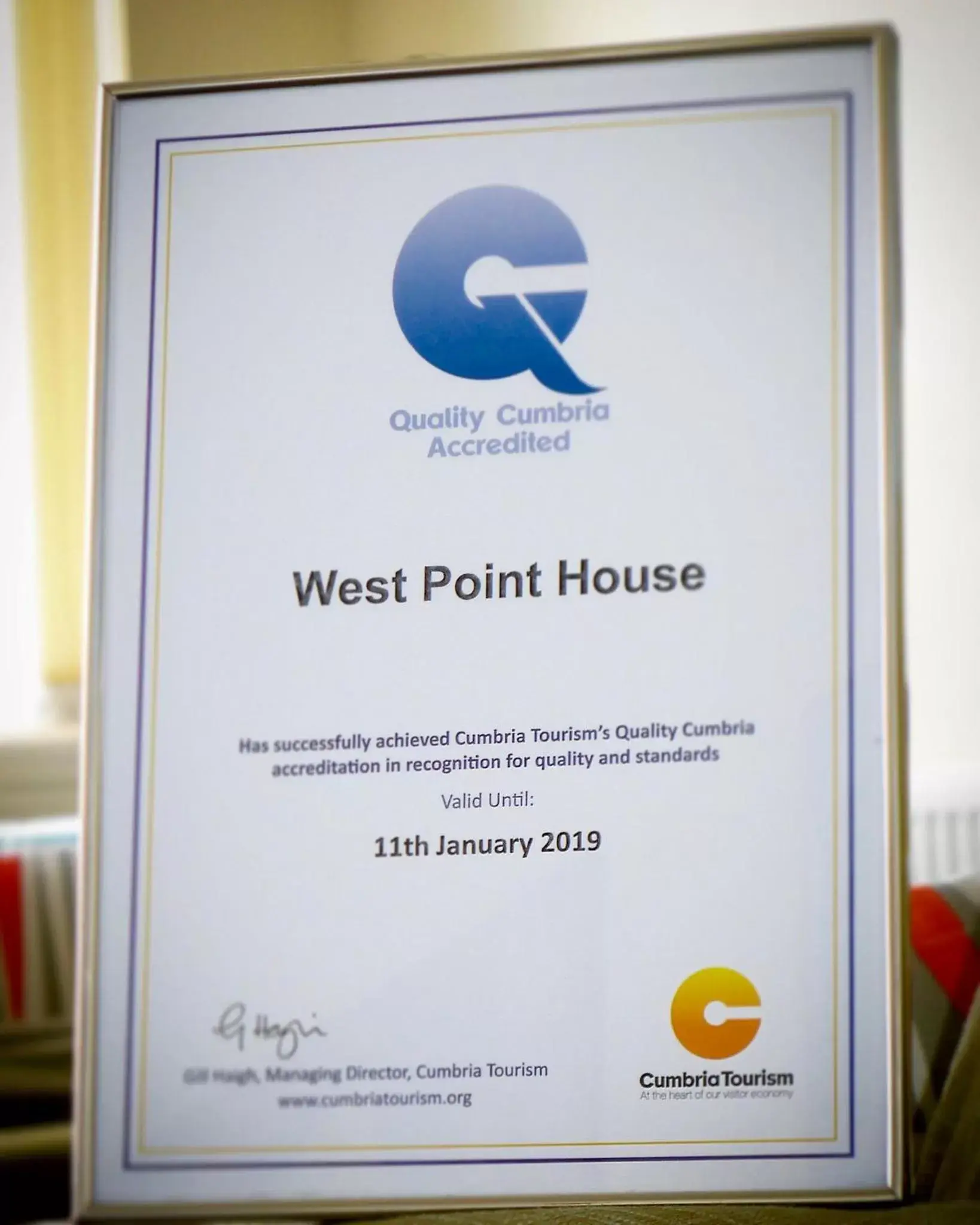 Certificate/Award in West Point House