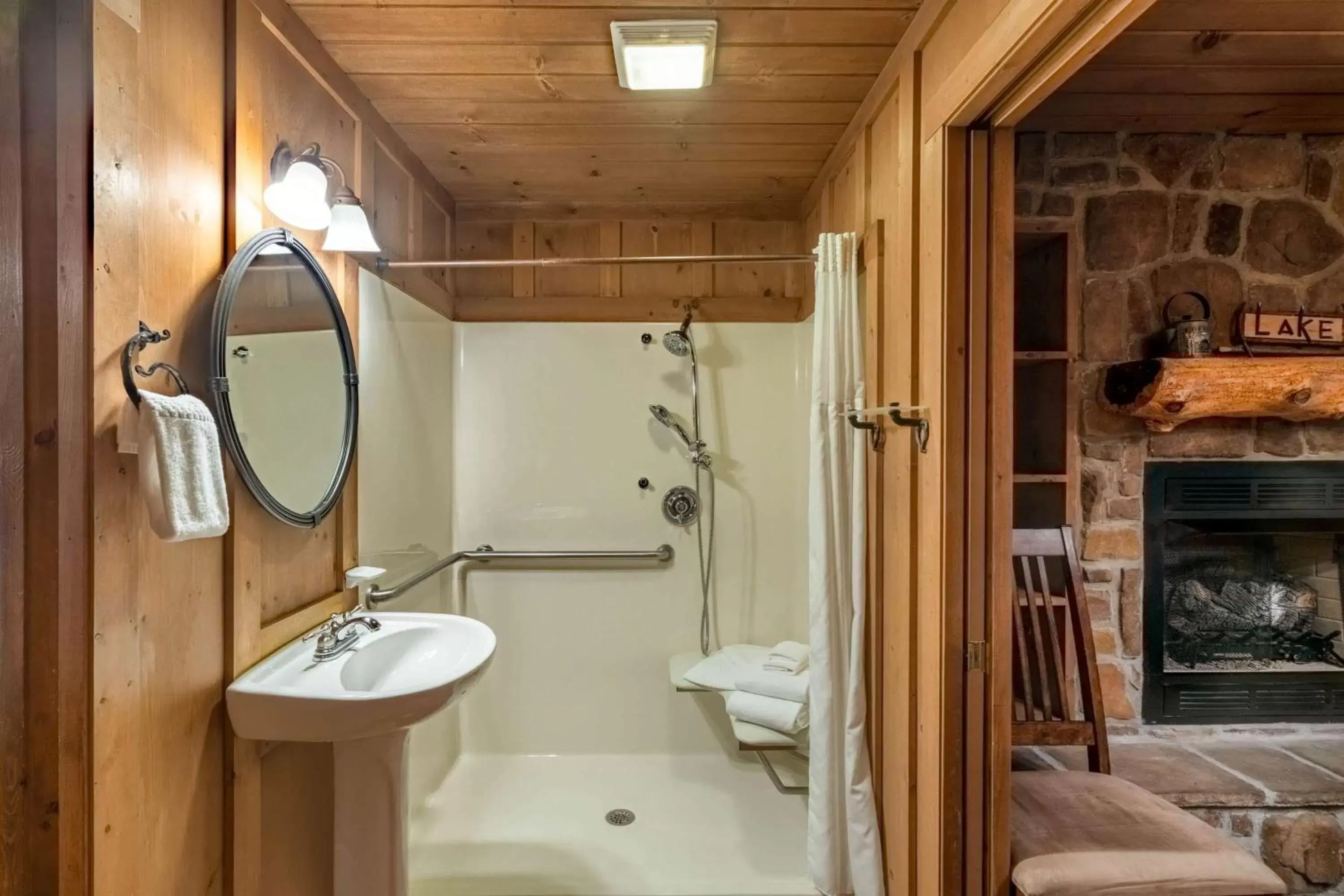 Shower, Bathroom in Cabins at Green Mountain, Trademark Collection by Wyndham