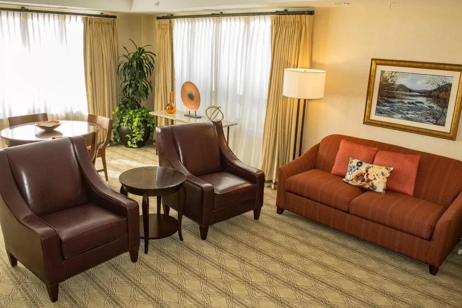 Seating area in The Inn at Virginia Tech - On Campus