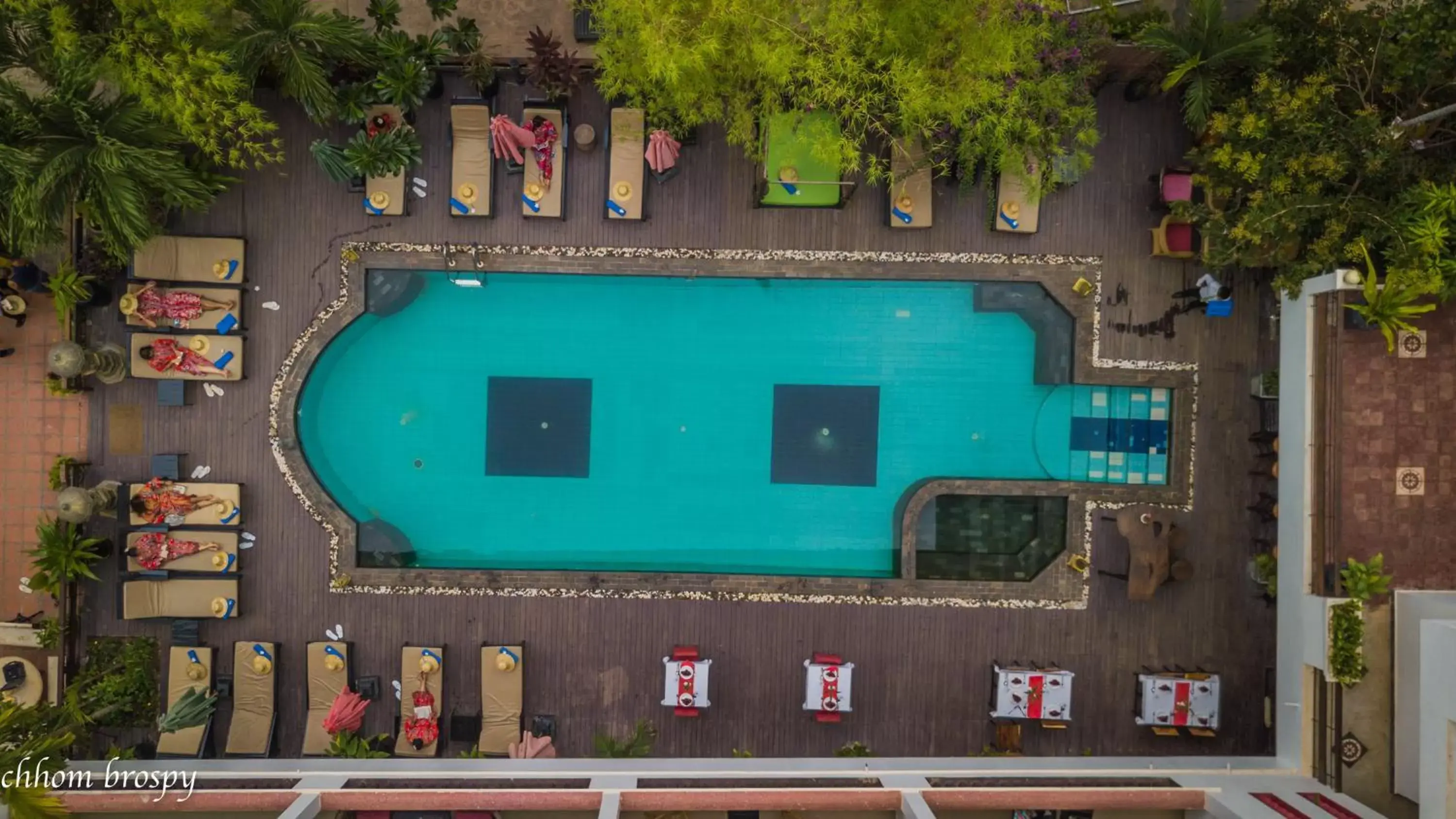 Swimming pool, Floor Plan in Mekong Angkor Palace Hotel
