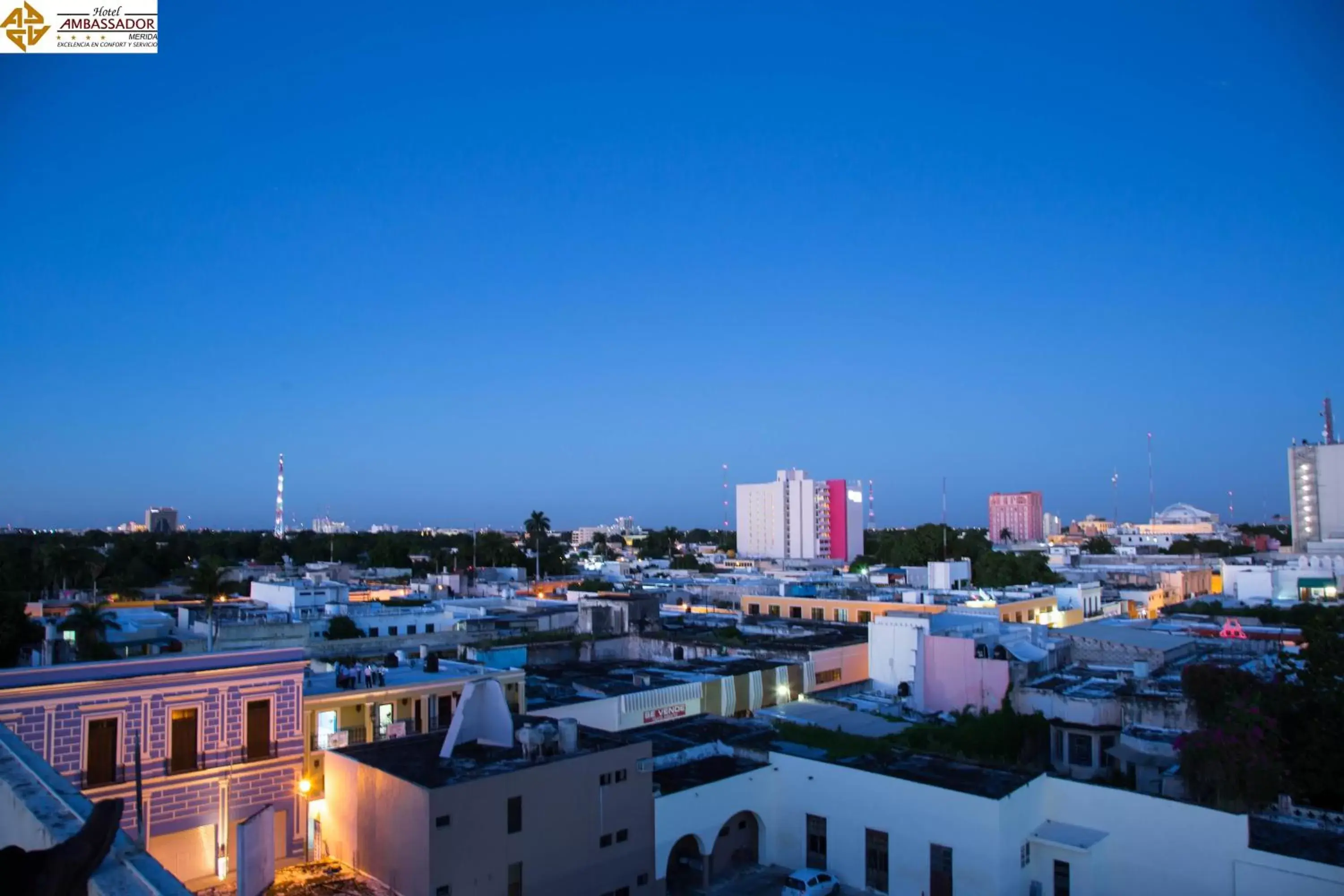 Night, City View in Hotel Ambassador Mérida