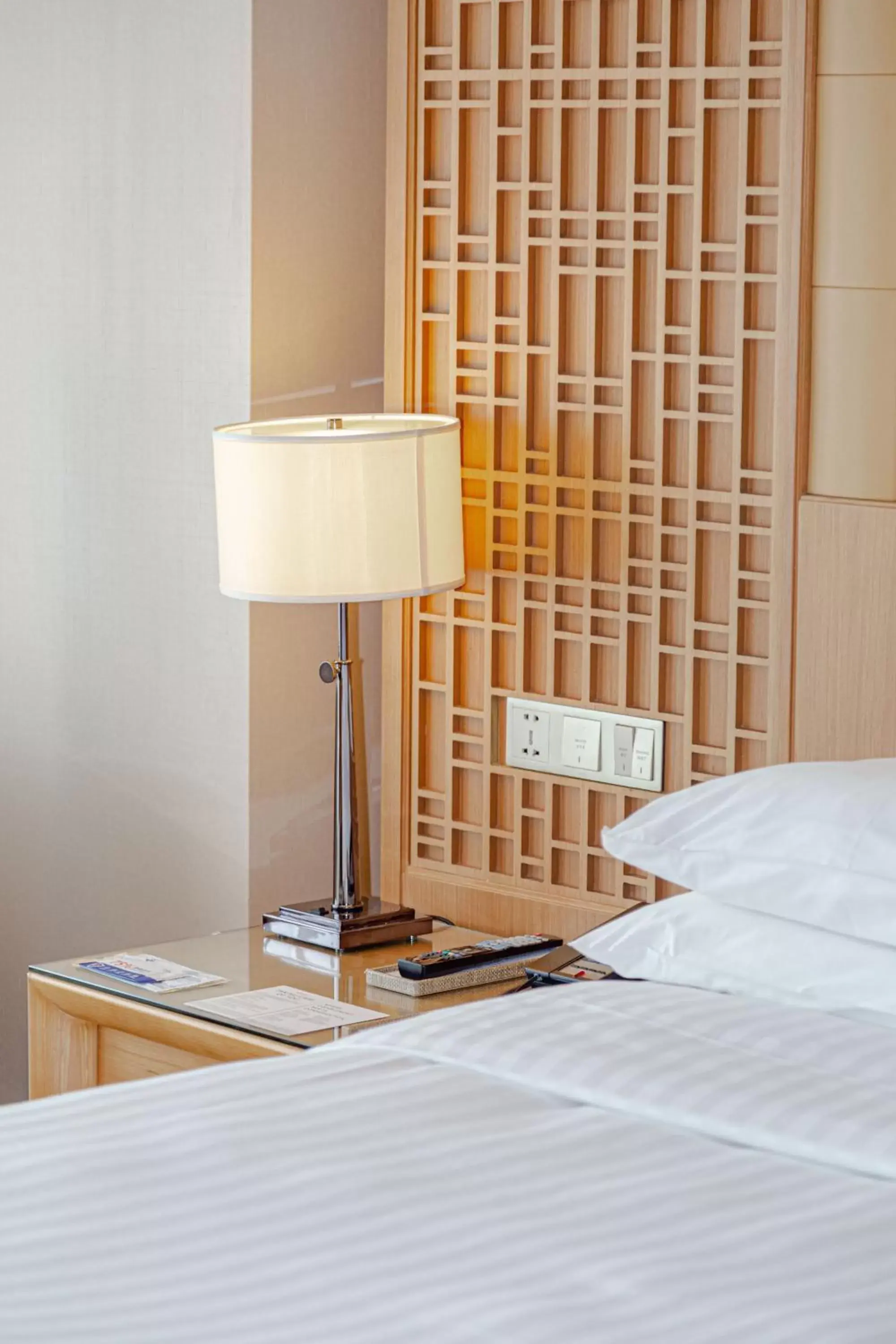 Bed in Zhuhai Marriott Hotel