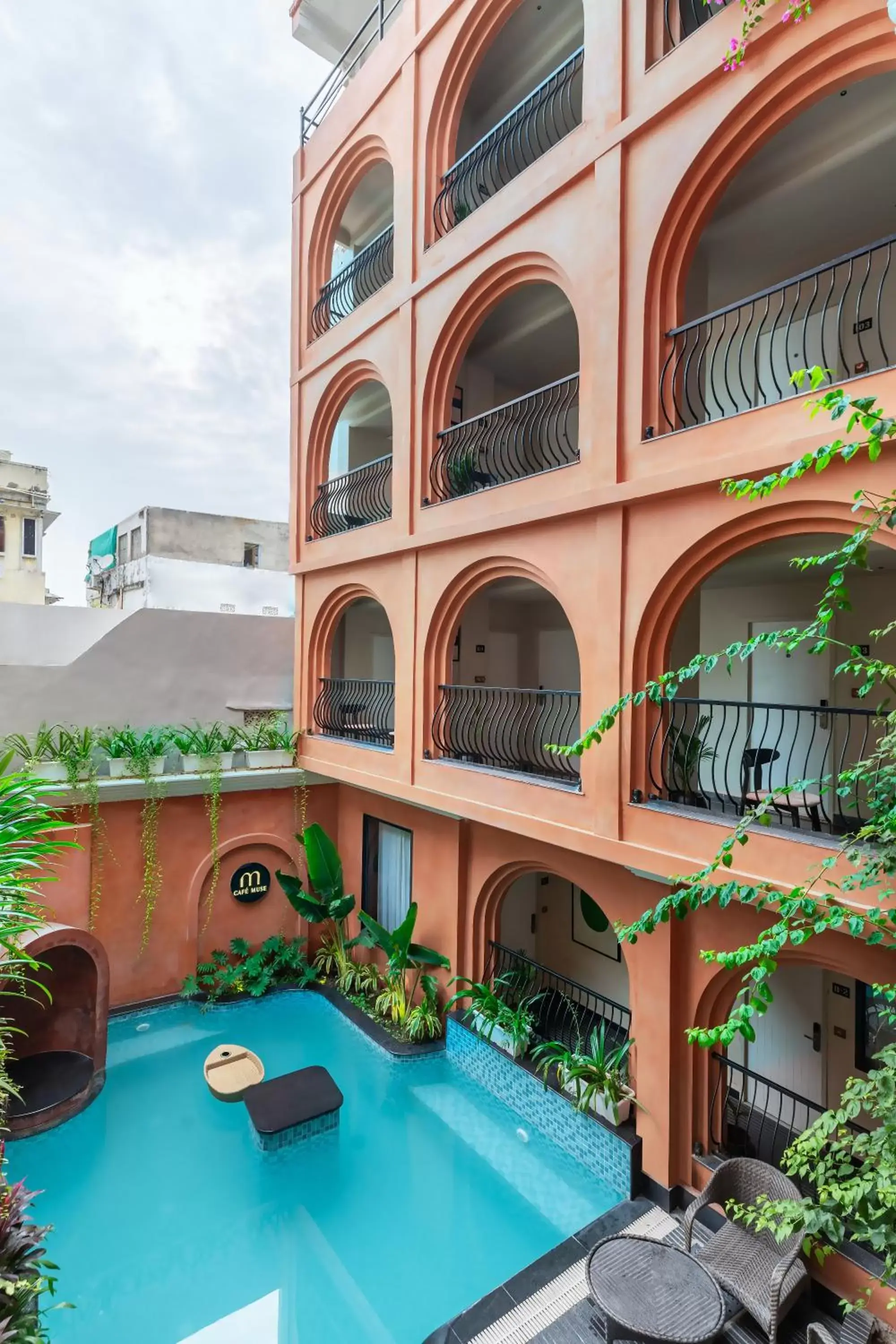 Swimming pool, Pool View in The Red Pier by Downtown Udaipur