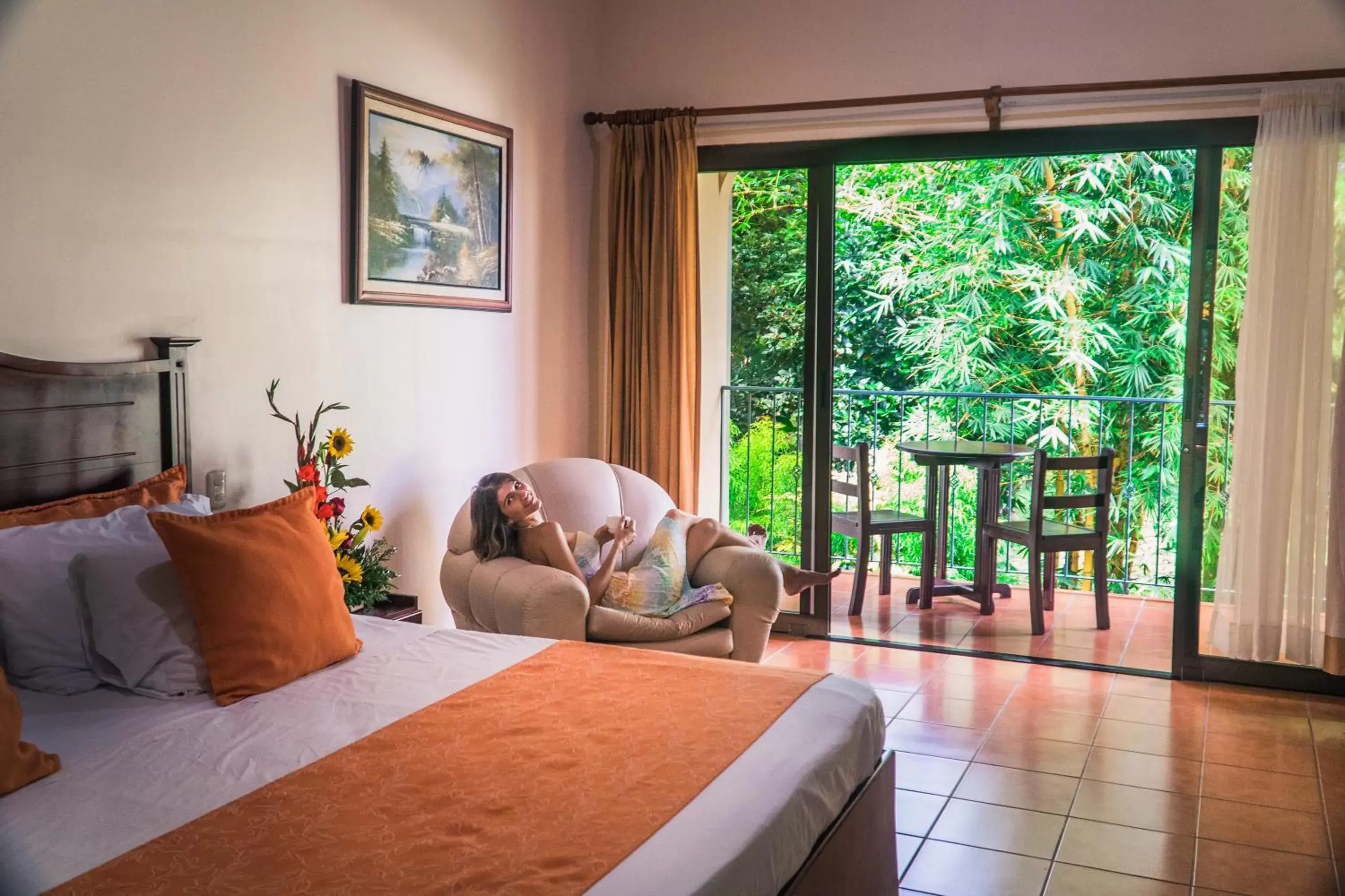 Balcony/Terrace, Bed in Hotel Monte Real