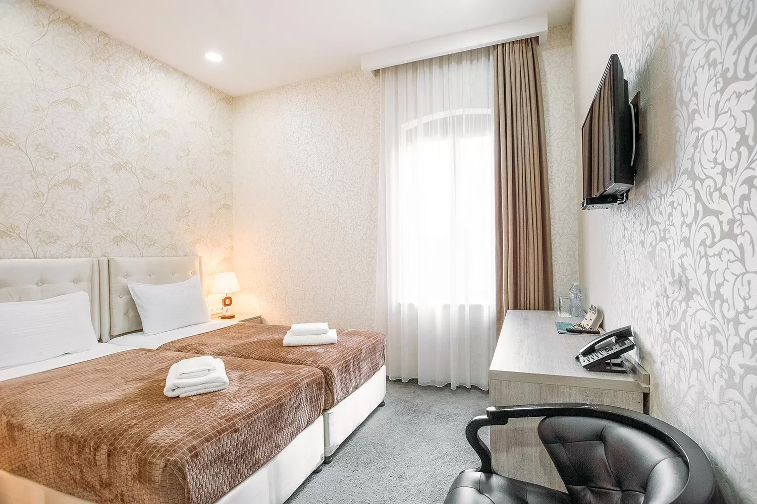 Bed in Hotel Aivani Old Tbilisi