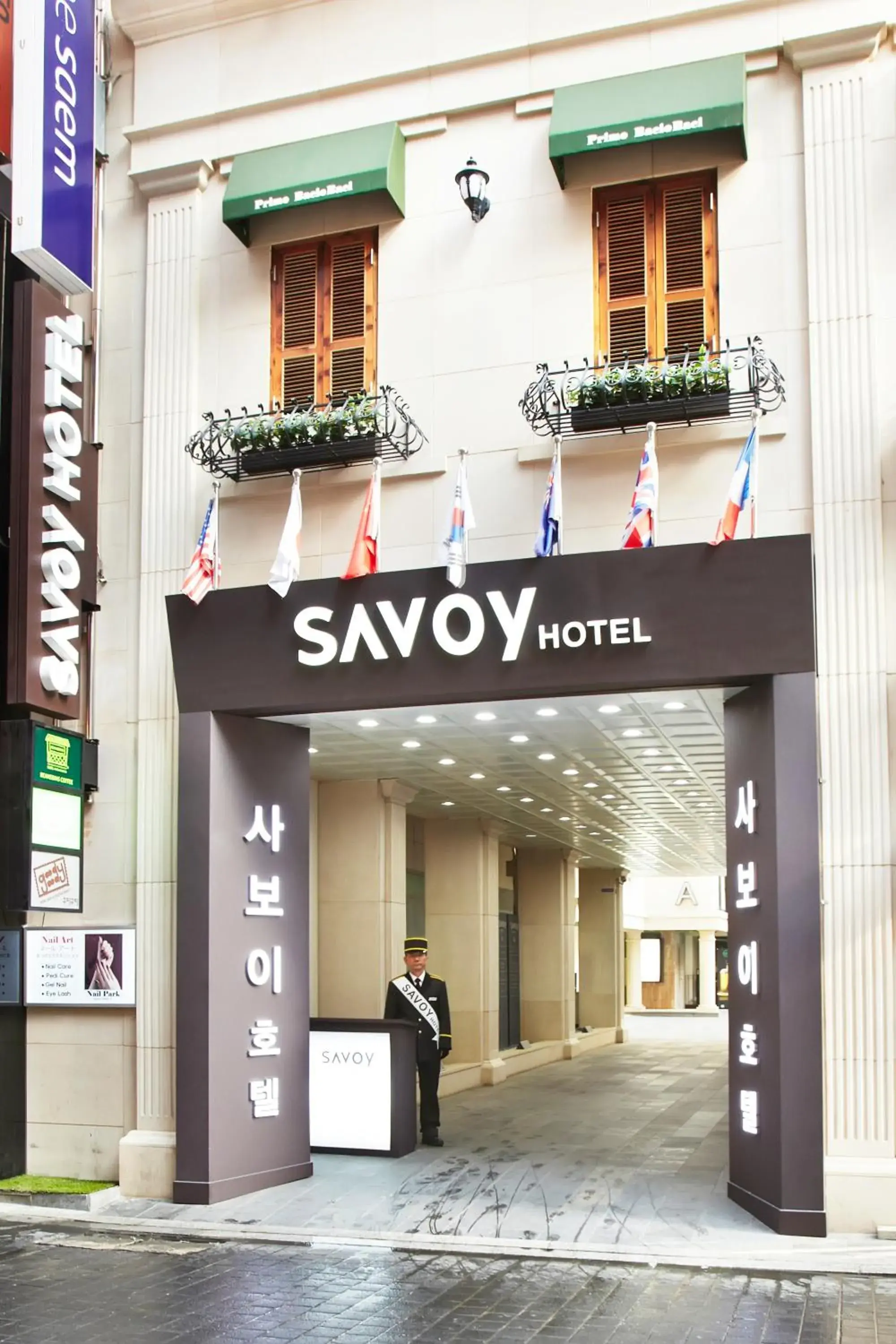 Facade/entrance in Savoy Hotel Myeongdong