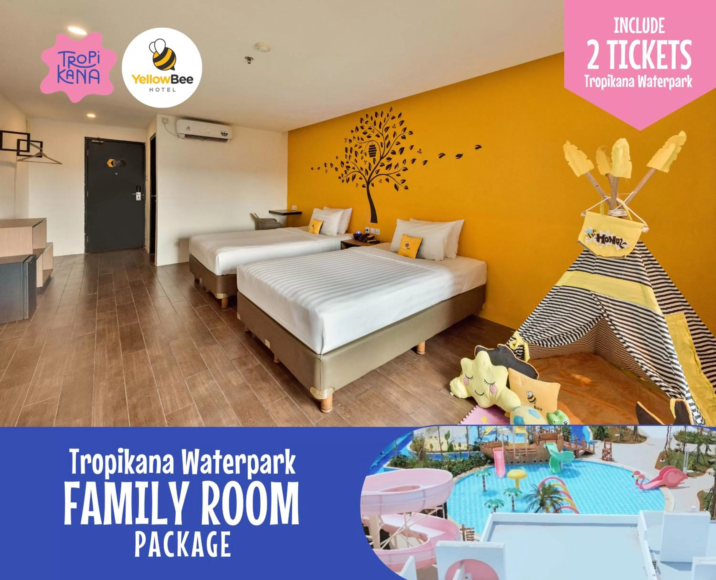 Bedroom, Bed in Yellow Bee Tangerang