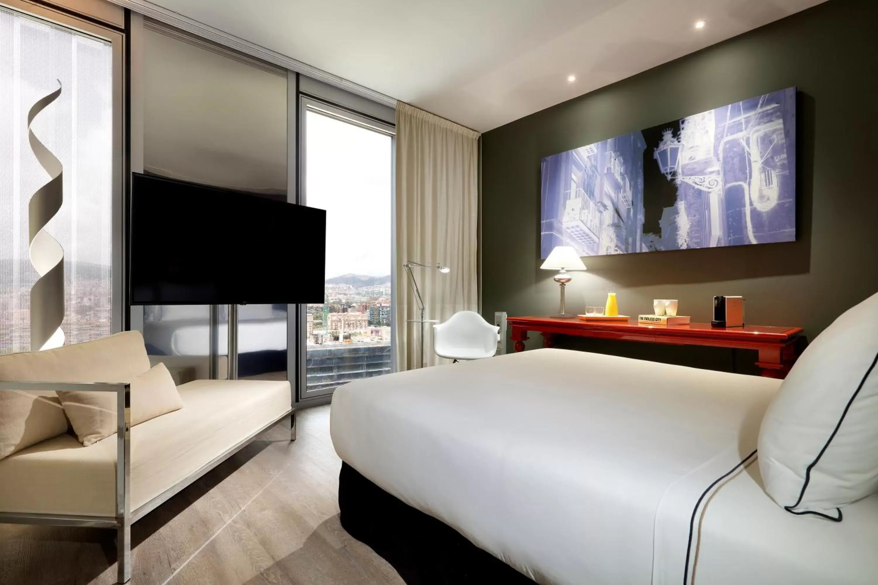 Bed in The Level at Melia Barcelona Sky