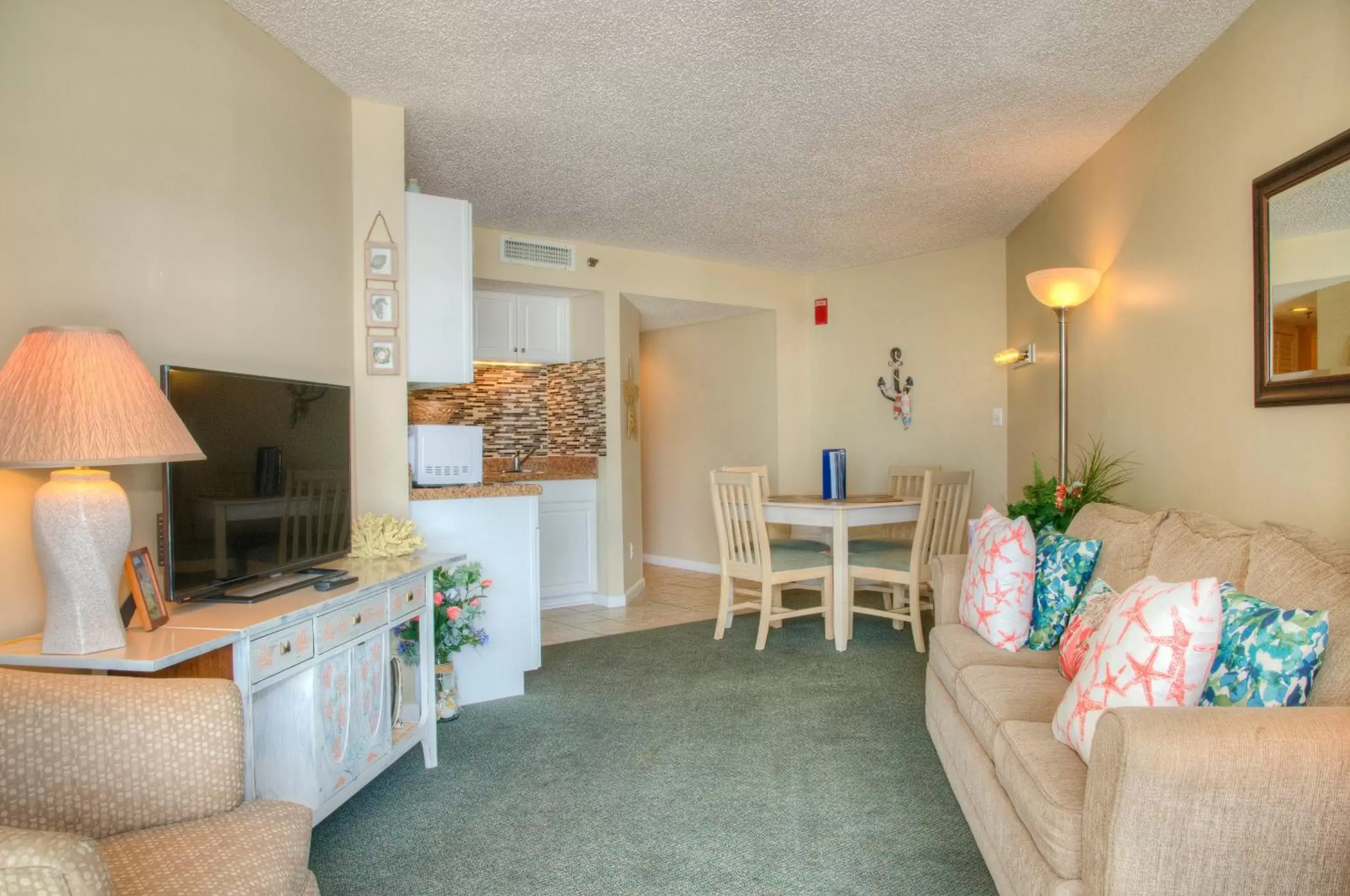 Living room, Seating Area in Ocean Forest Plaza by Palmetto Vacations