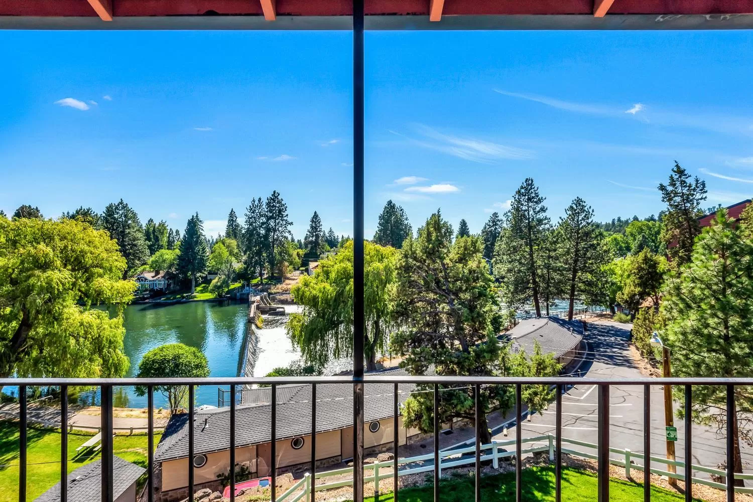 Balcony/Terrace, Pool View in Bend Riverside Condos