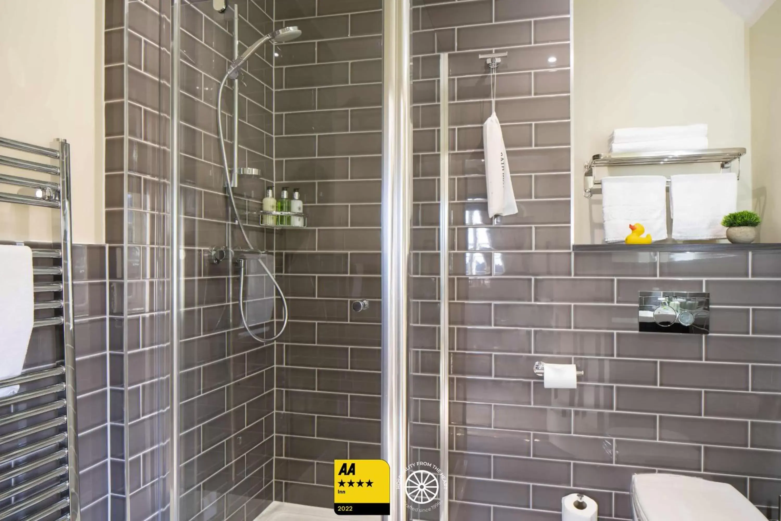 Shower, Bathroom in The Tudor House Hotel, Tewkesbury, Gloucestershire