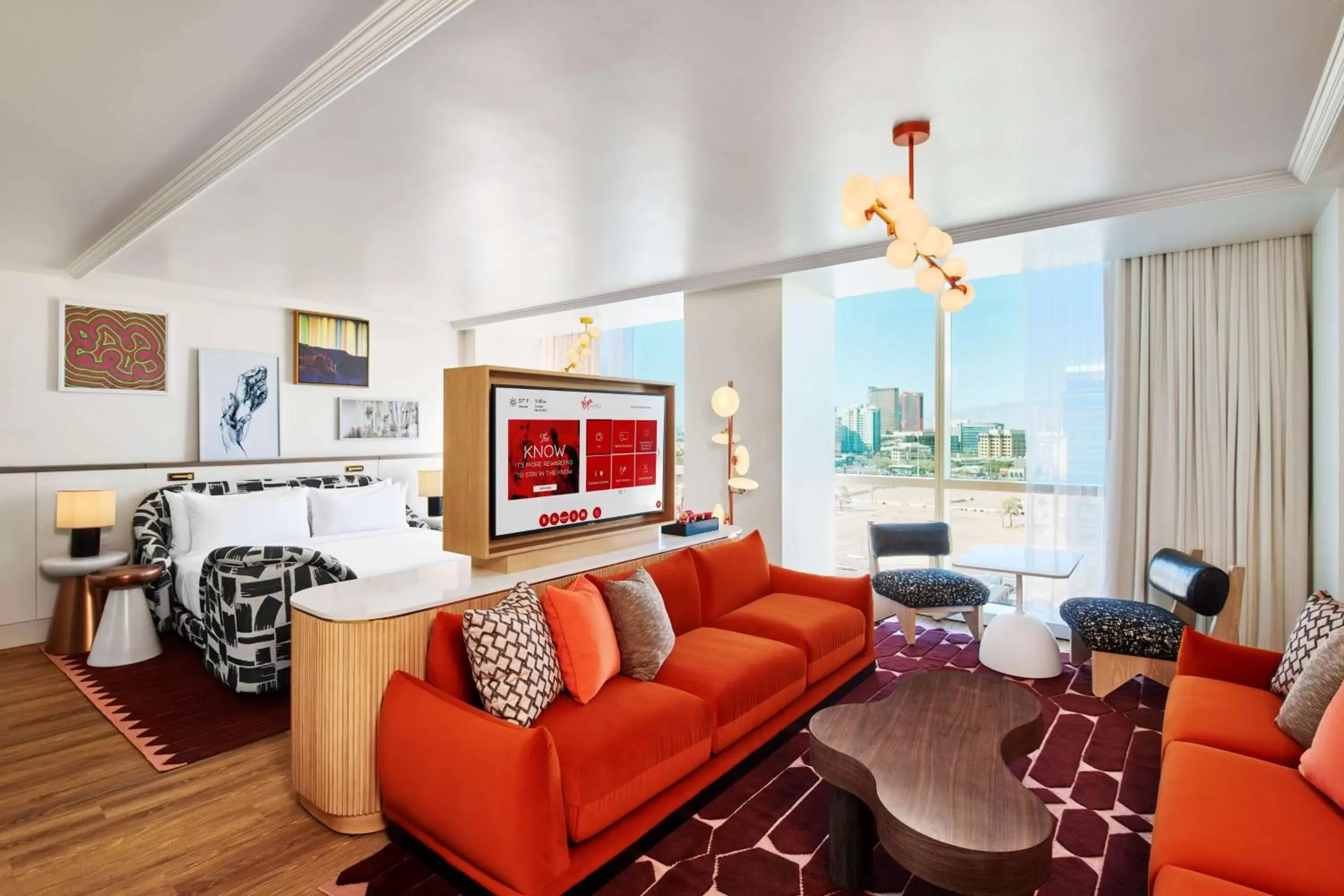 Living room, Seating Area in Virgin Hotels Las Vegas, Curio Collection by Hilton