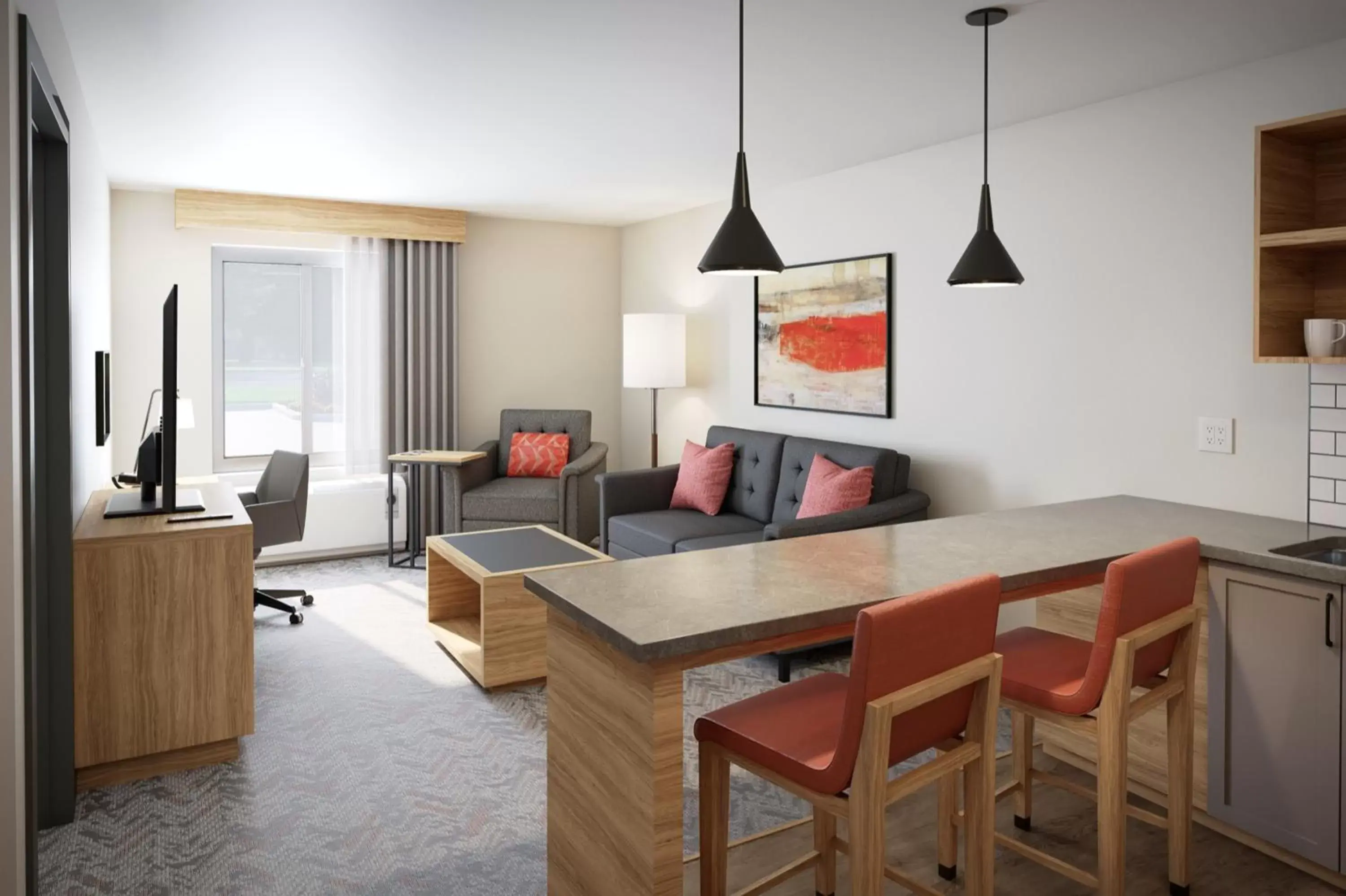 Living room, Seating Area in Candlewood Suites - San Antonio - Schertz, an IHG Hotel