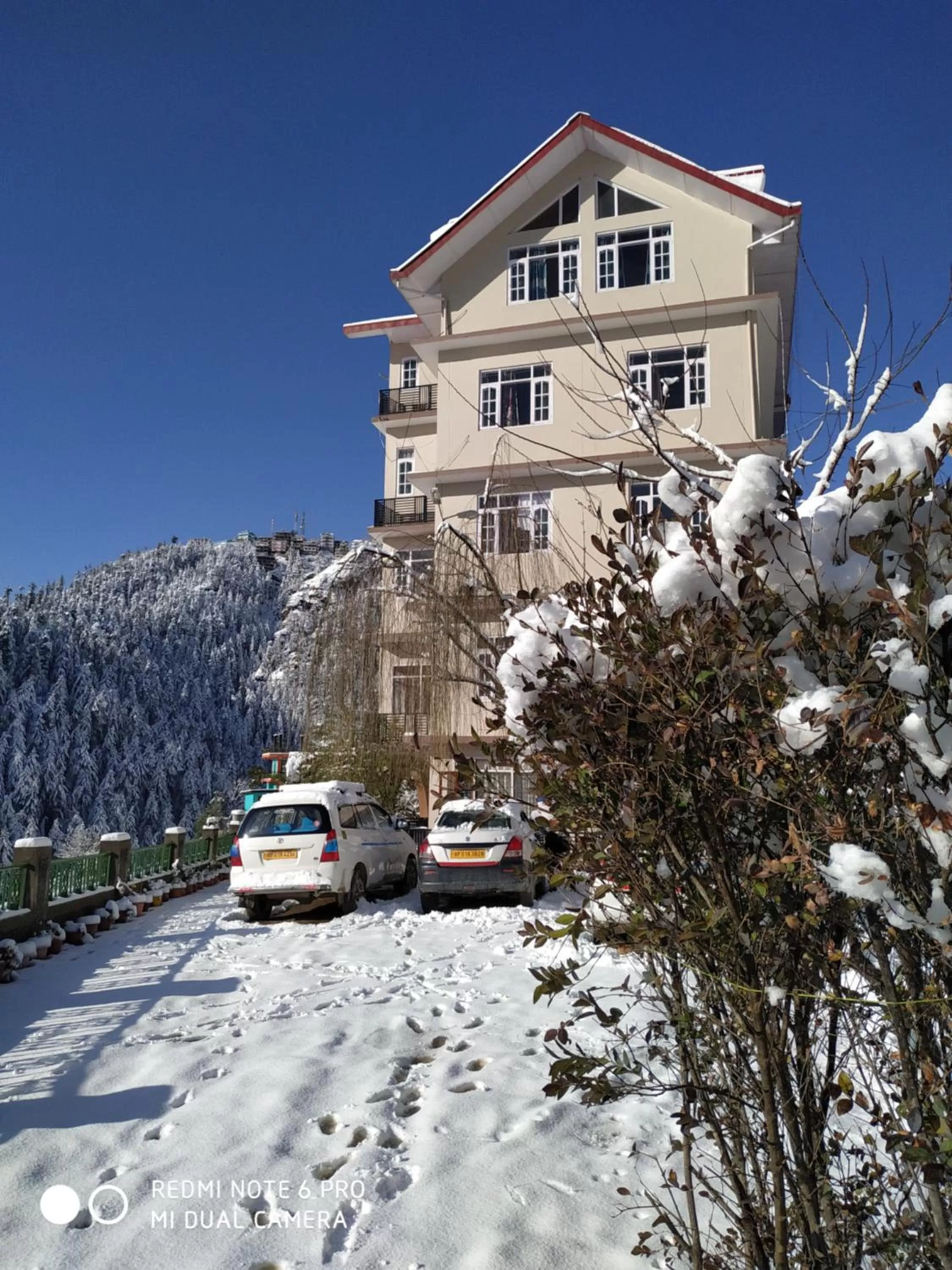 Parking, Winter in Sai Cottage Shimla