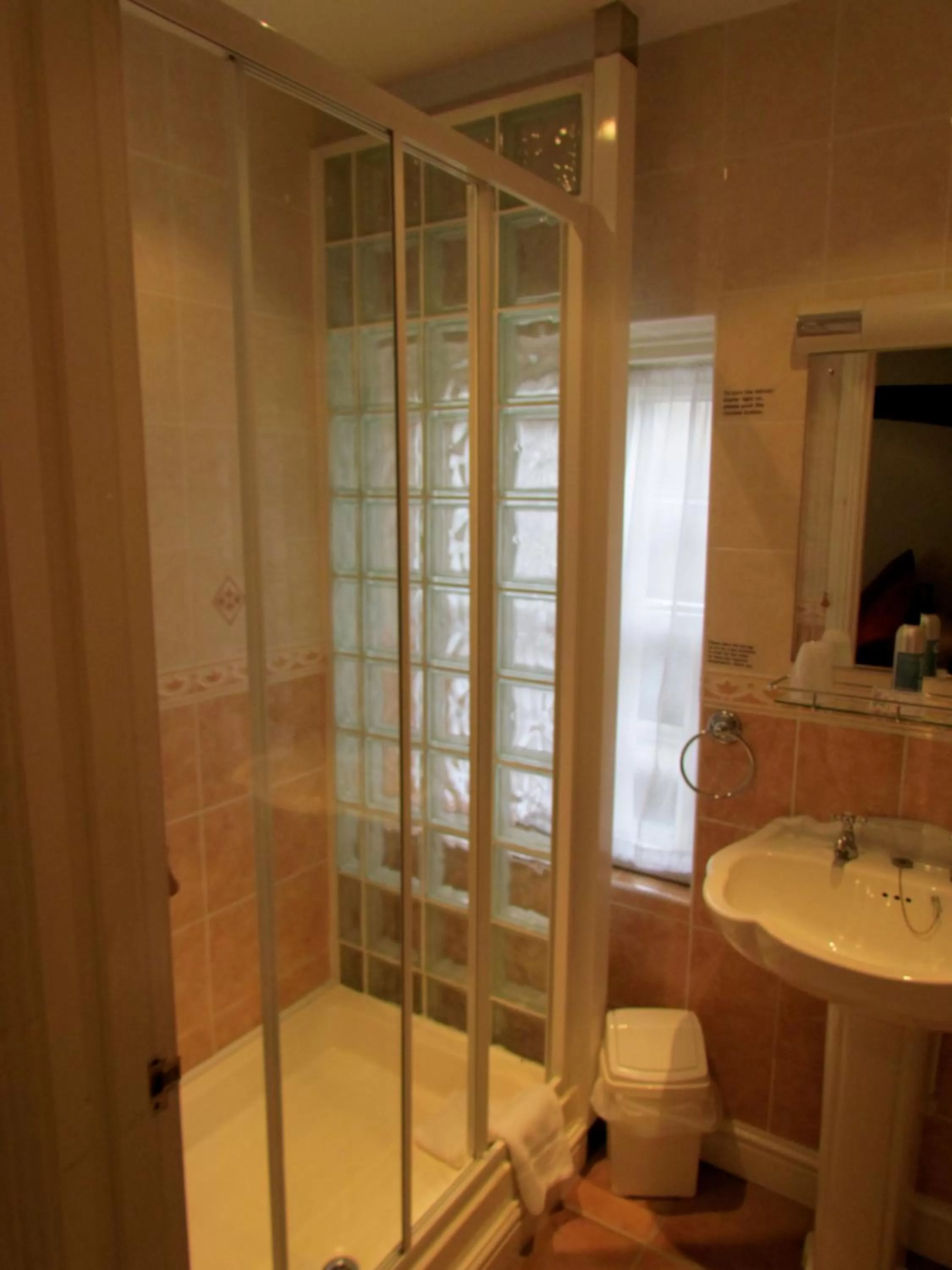 Shower in The Crown at Wells, Somerset