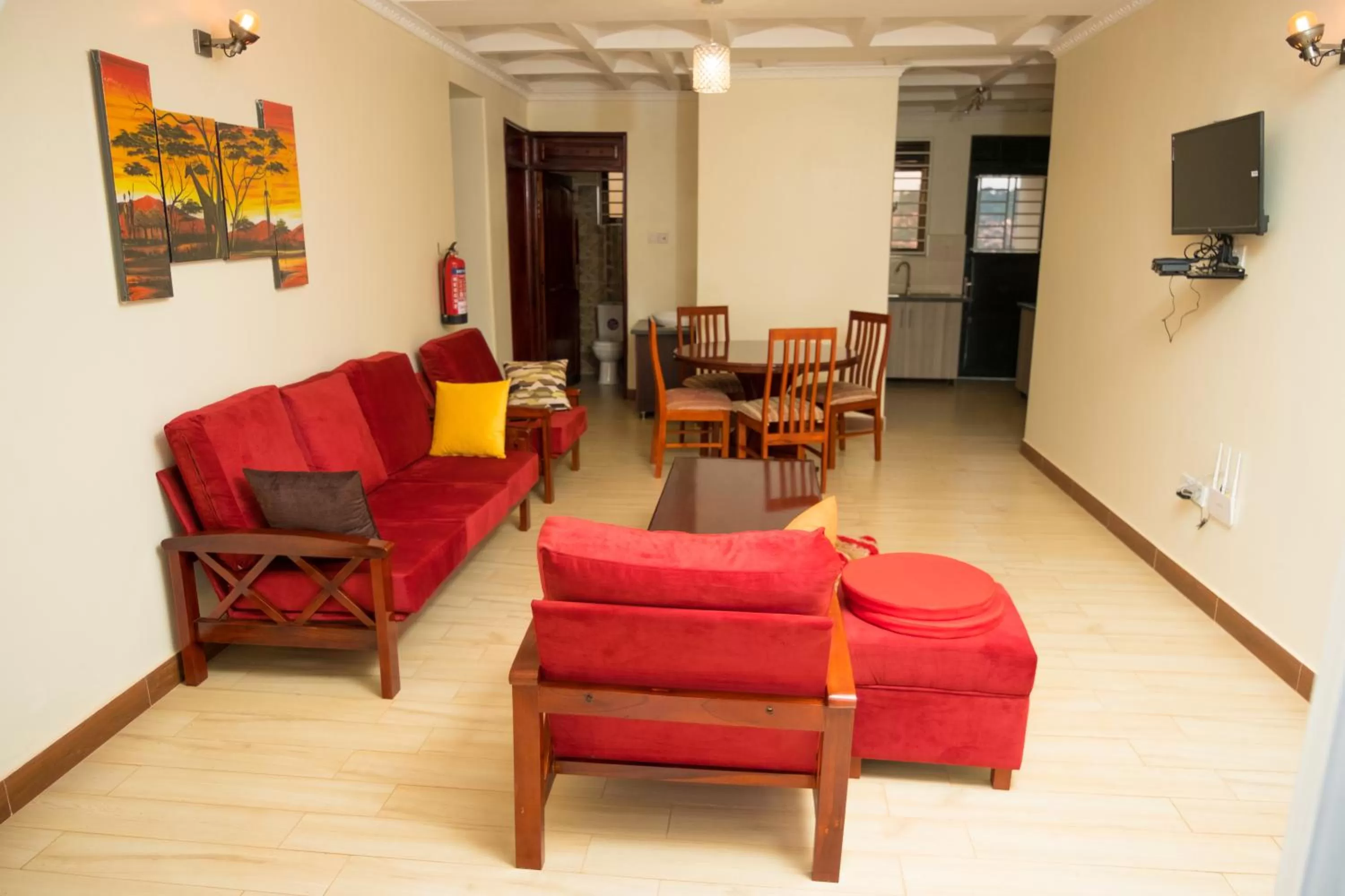 Living room, Seating Area in Kampala Suburbs Apartment