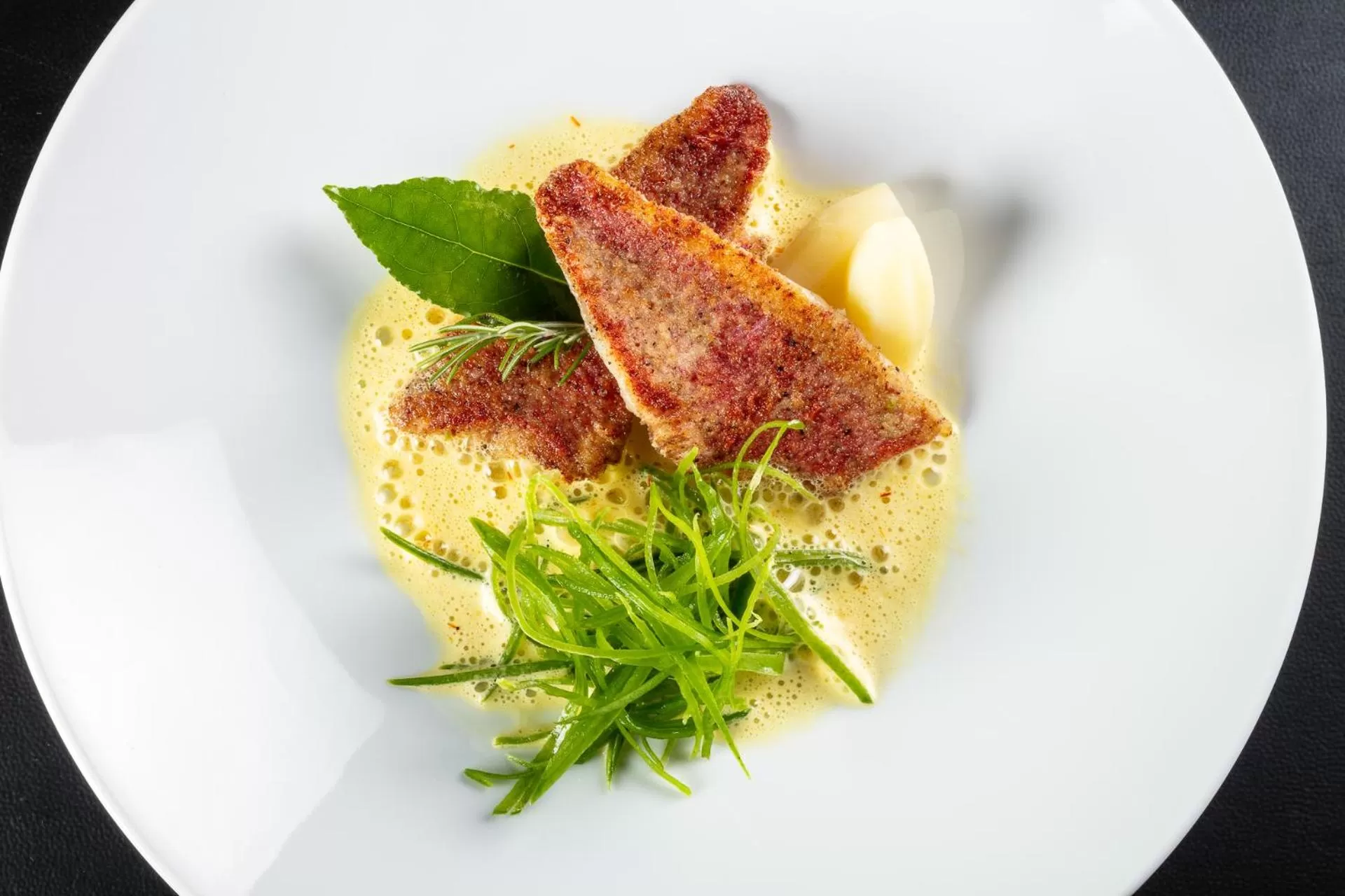 Food close-up in Le Pré du Moulin - Maison Alonso - Hôtel & Restaurant