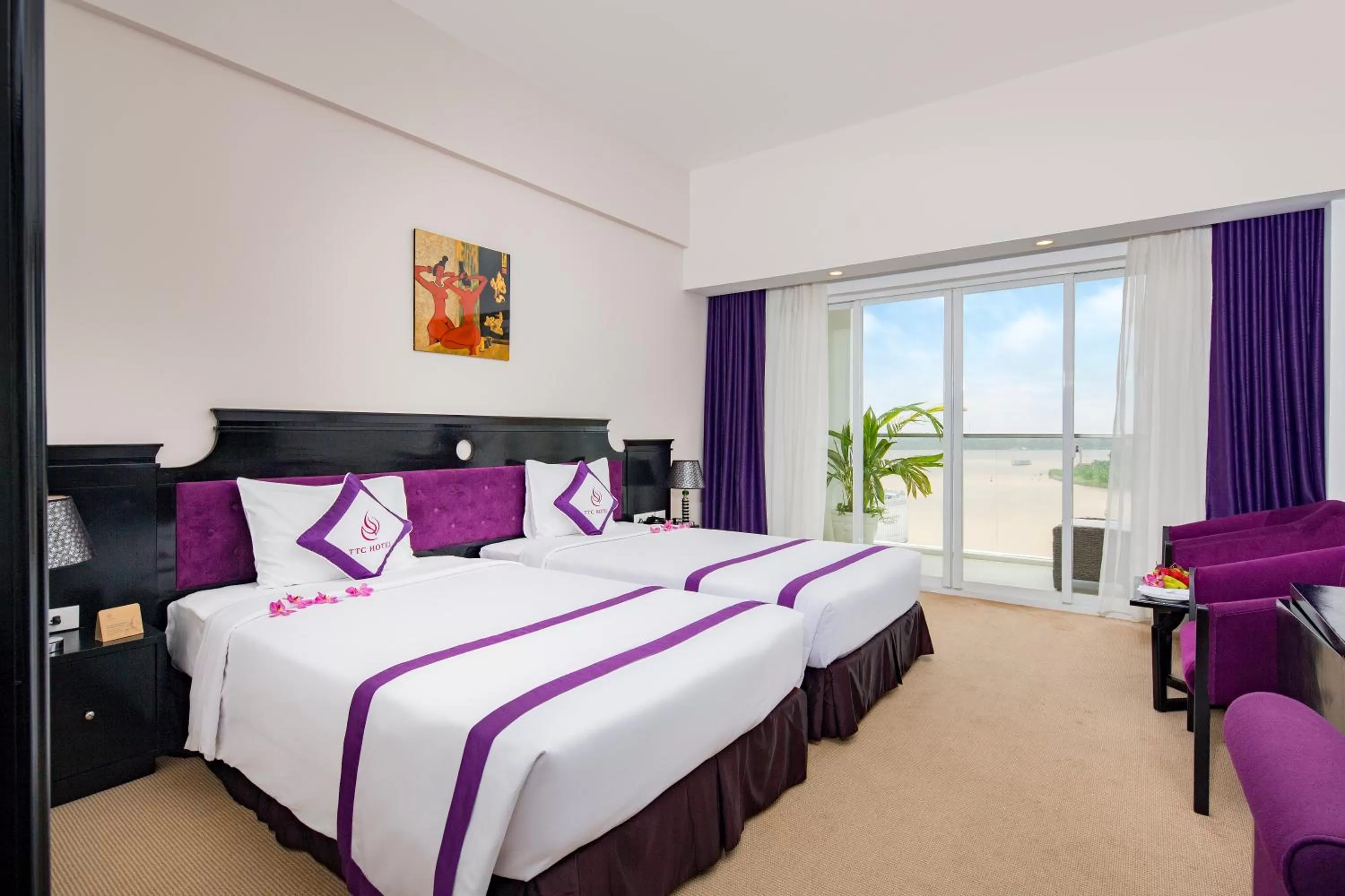 View (from property/room), Bed in TTC Hotel Can Tho