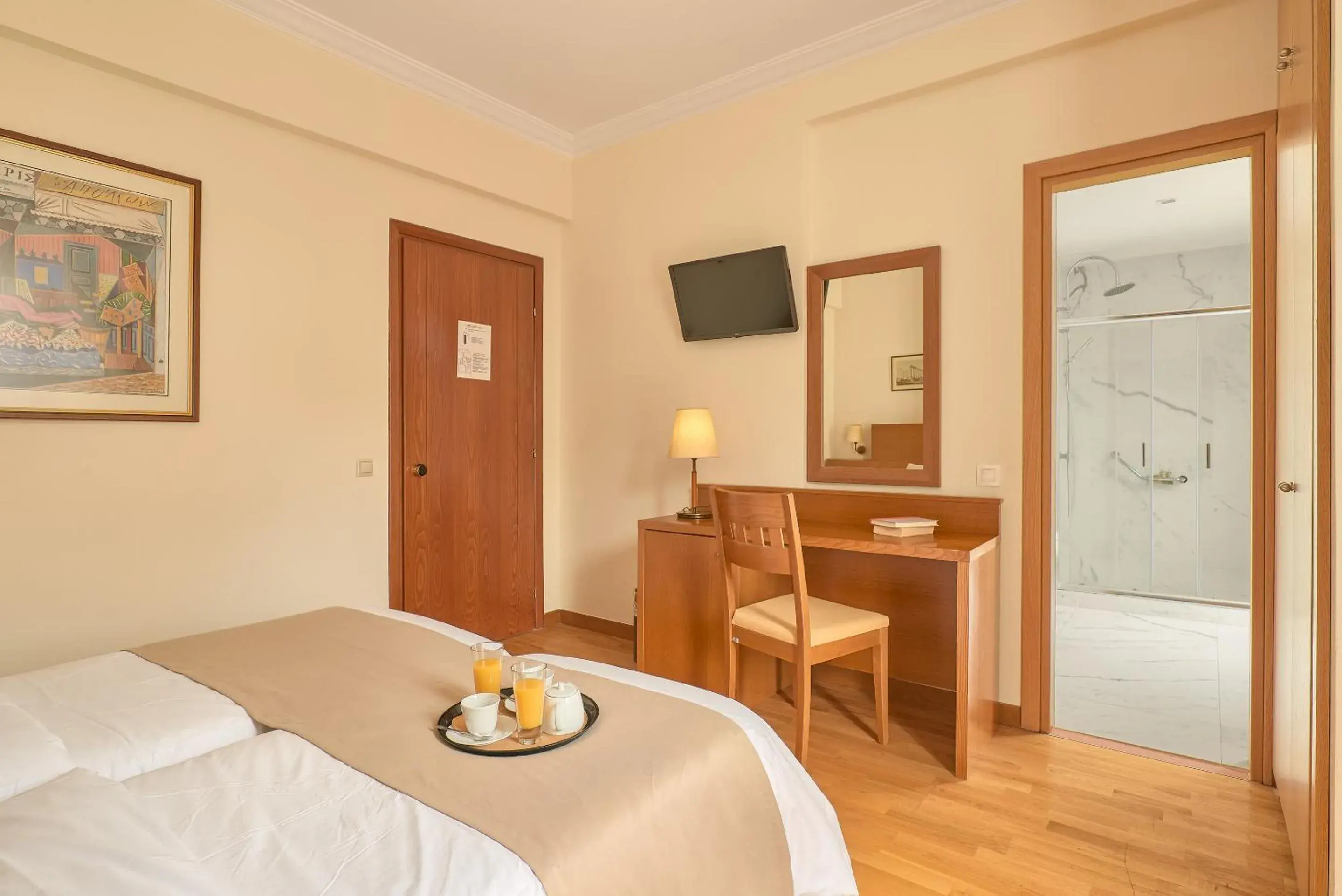 Bed in Athos Hotel Bed in Athos Hotel