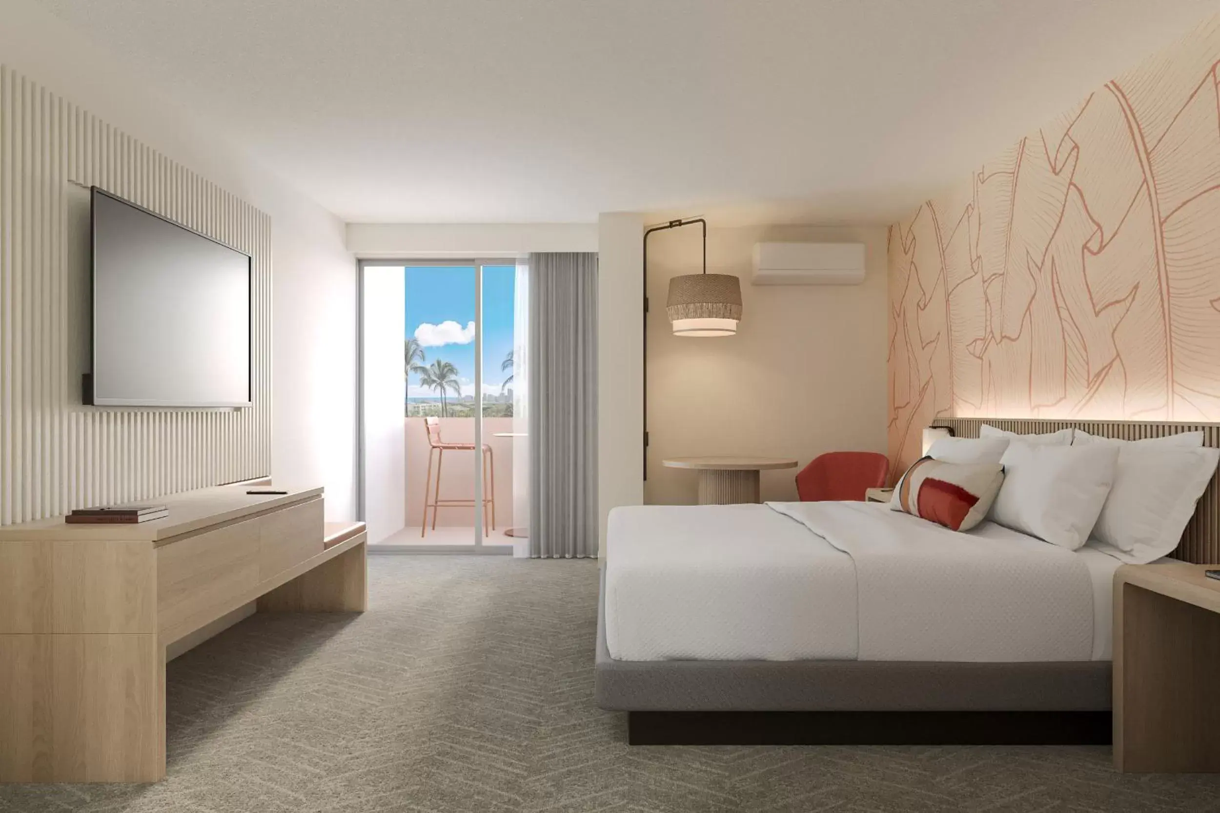 Partial Ocean View with One King Bed in Romer Waikiki at The Ambassador