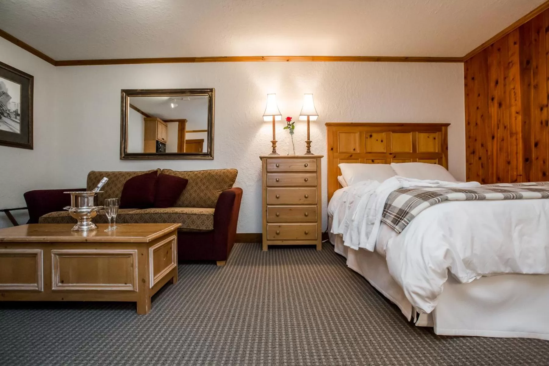 Bed in Kandahar Lodge at Whitefish Mountain Resort