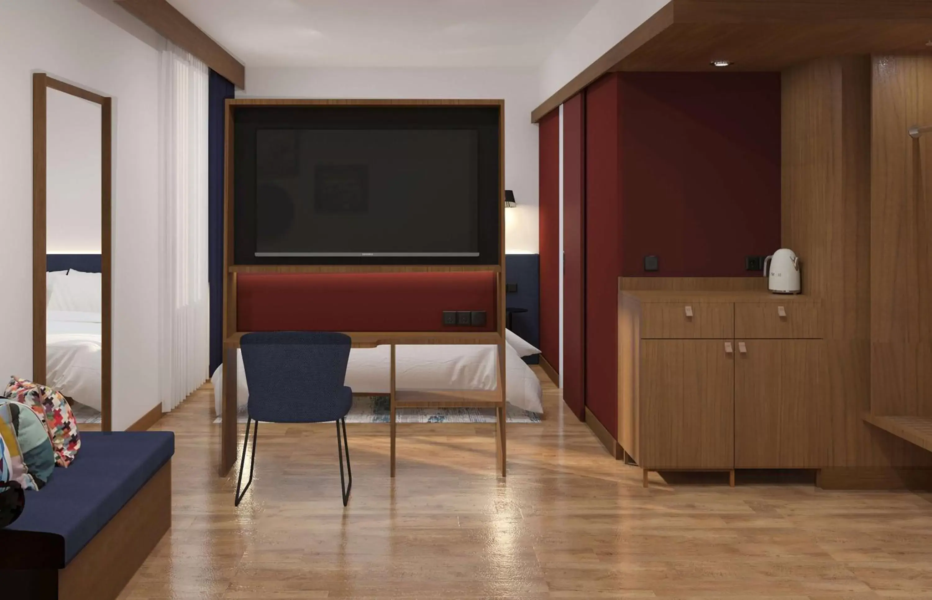 Bedroom, TV/Entertainment Center in Hampton By Hilton Istanbul Airport, Arnavutkoy