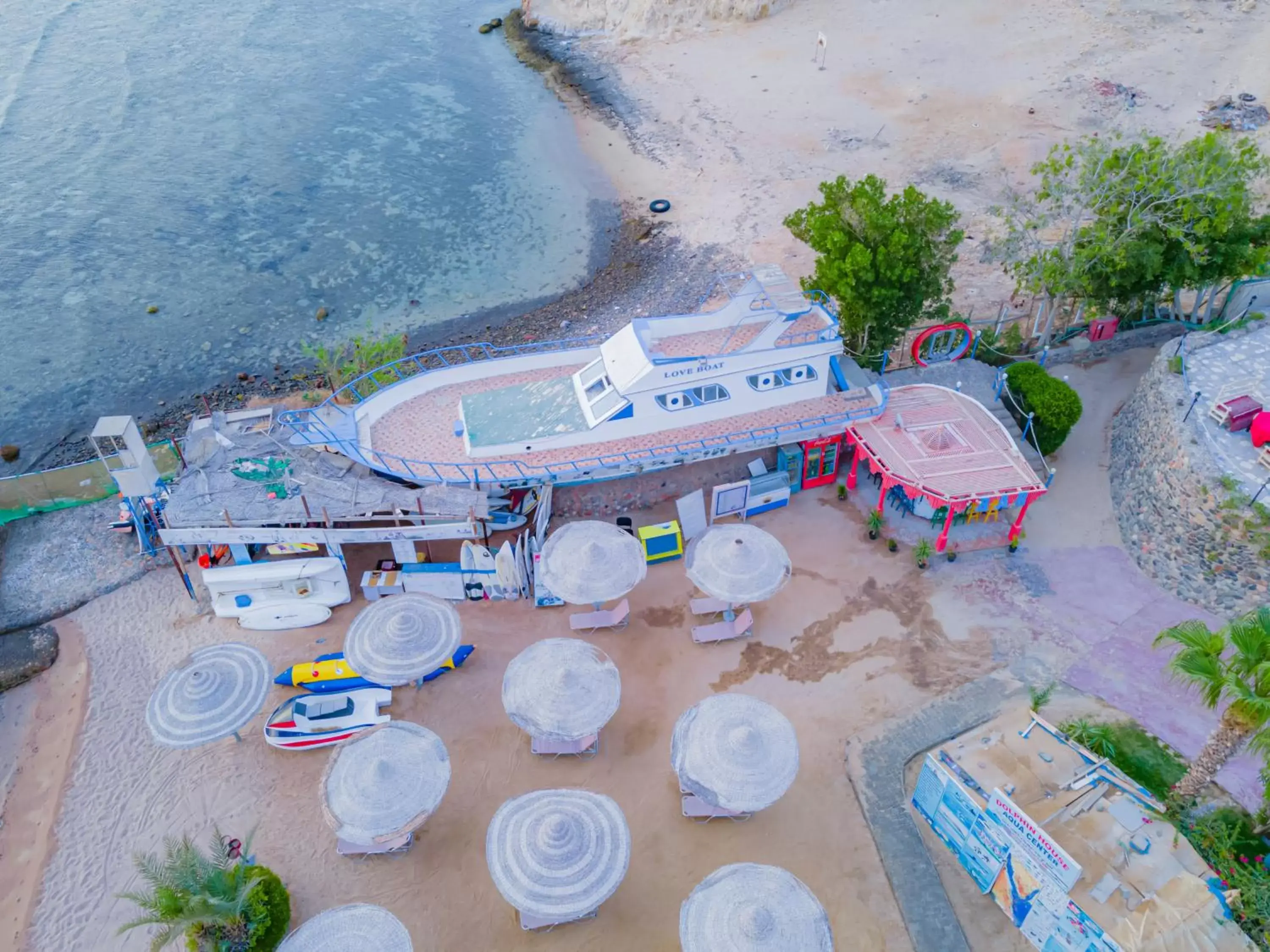 Beach, Bird's-eye View in King Tut Aqua Park Beach Resort