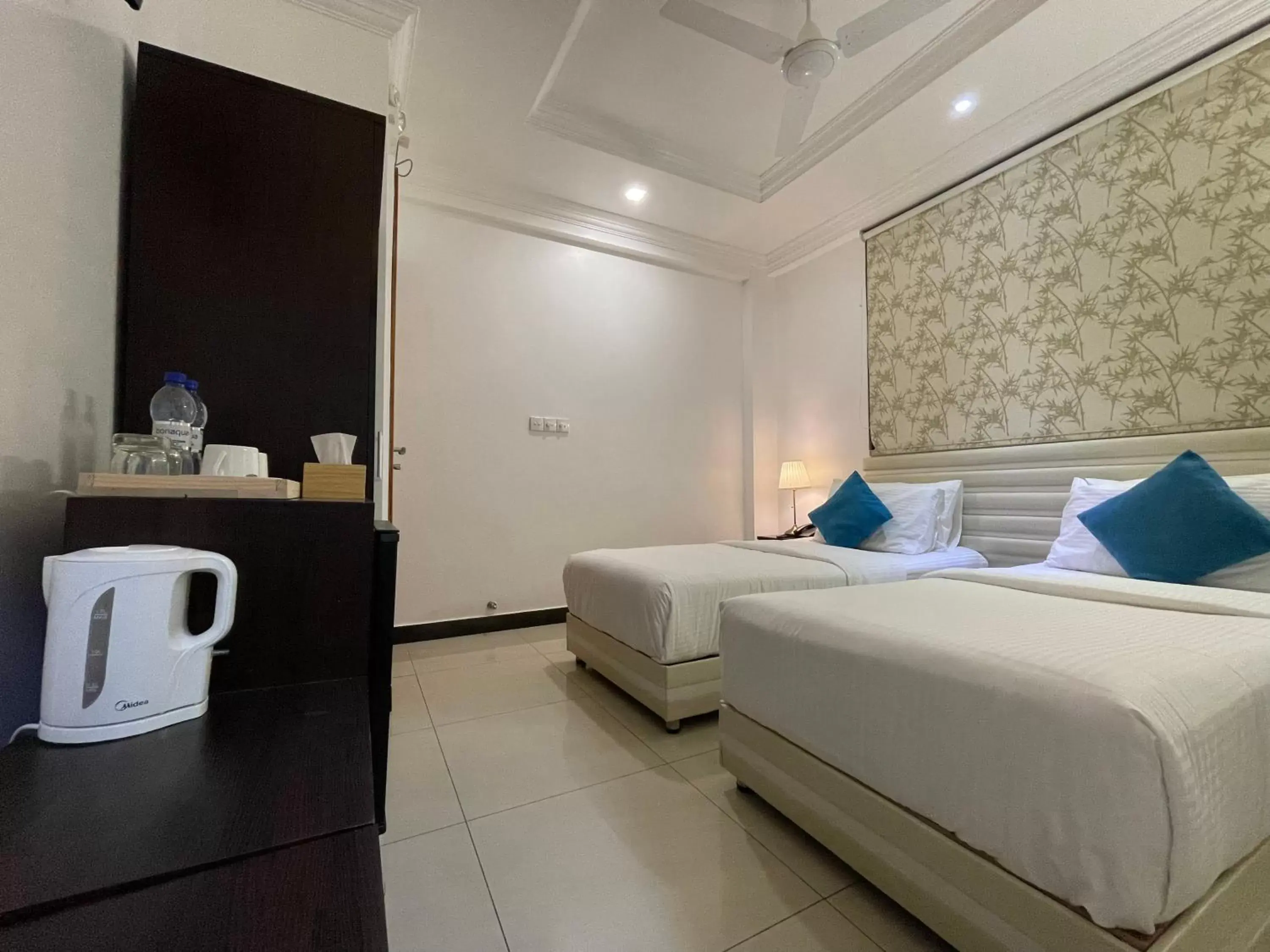 Bed in Huvan Beach Hotel at Hulhumale