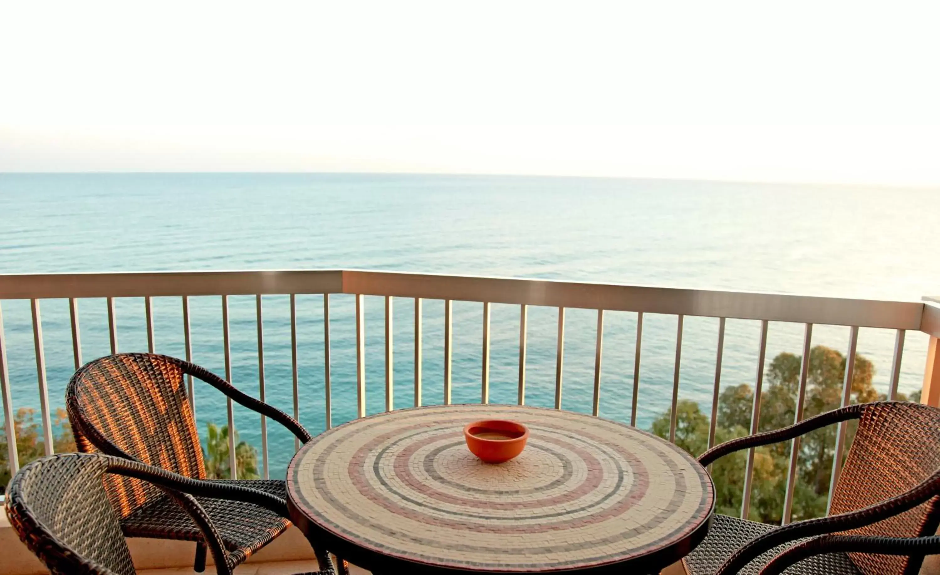 View (from property/room), Balcony/Terrace in Poseidonia Beach Hotel