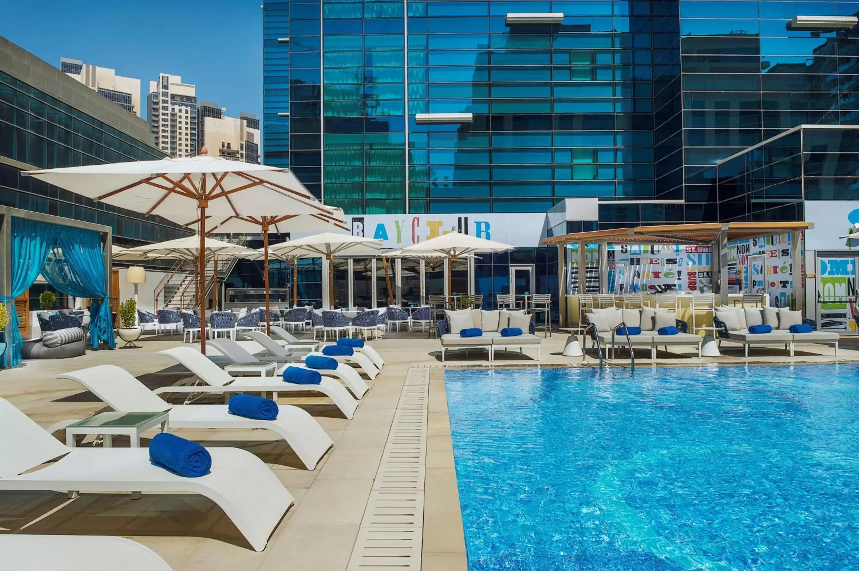 Lounge or bar, Swimming Pool in DoubleTree by Hilton Dubai - Business Bay