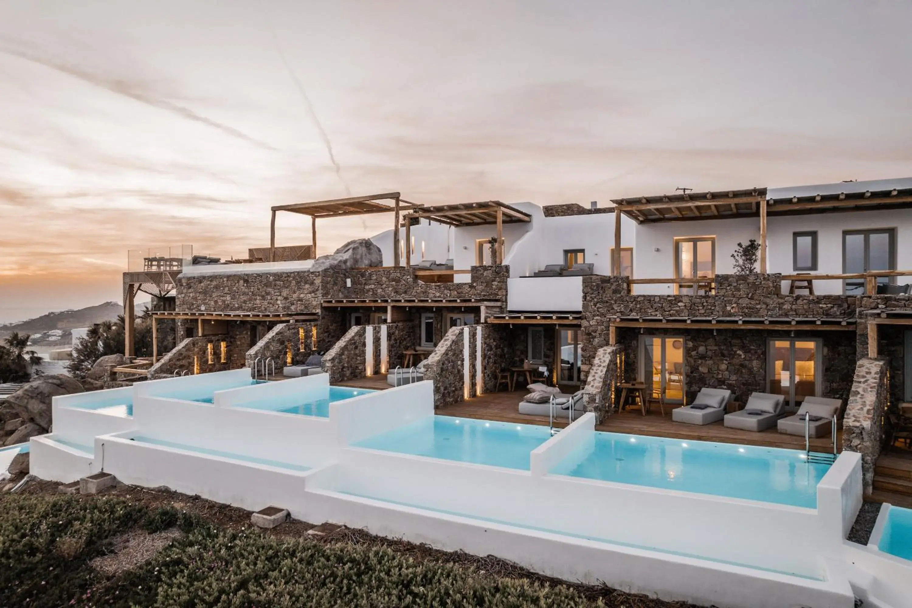 Property building, Swimming Pool in Alissachni Mykonos