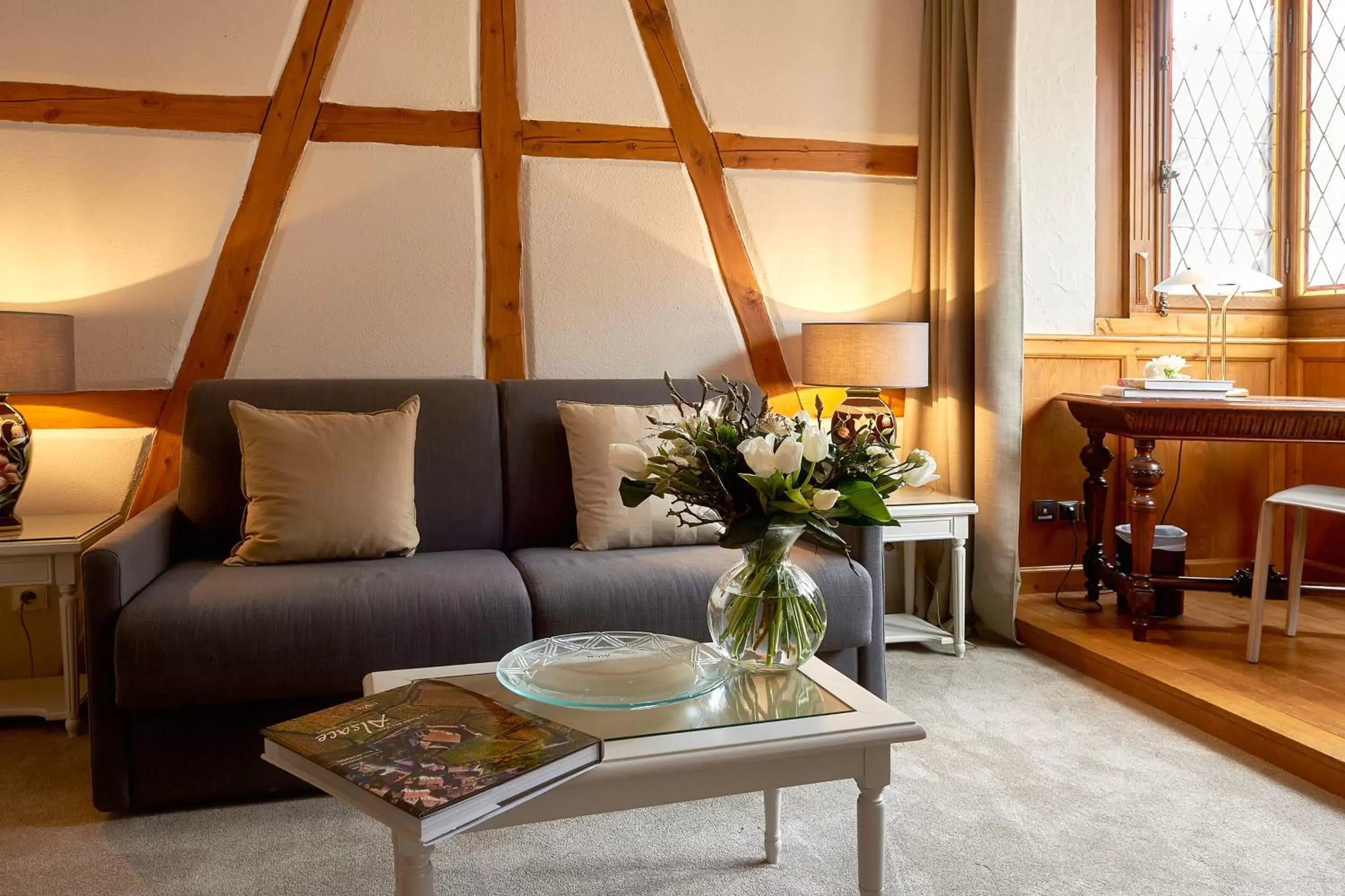 Bedroom, Seating Area in Relais & Châteaux La Maison Des Têtes