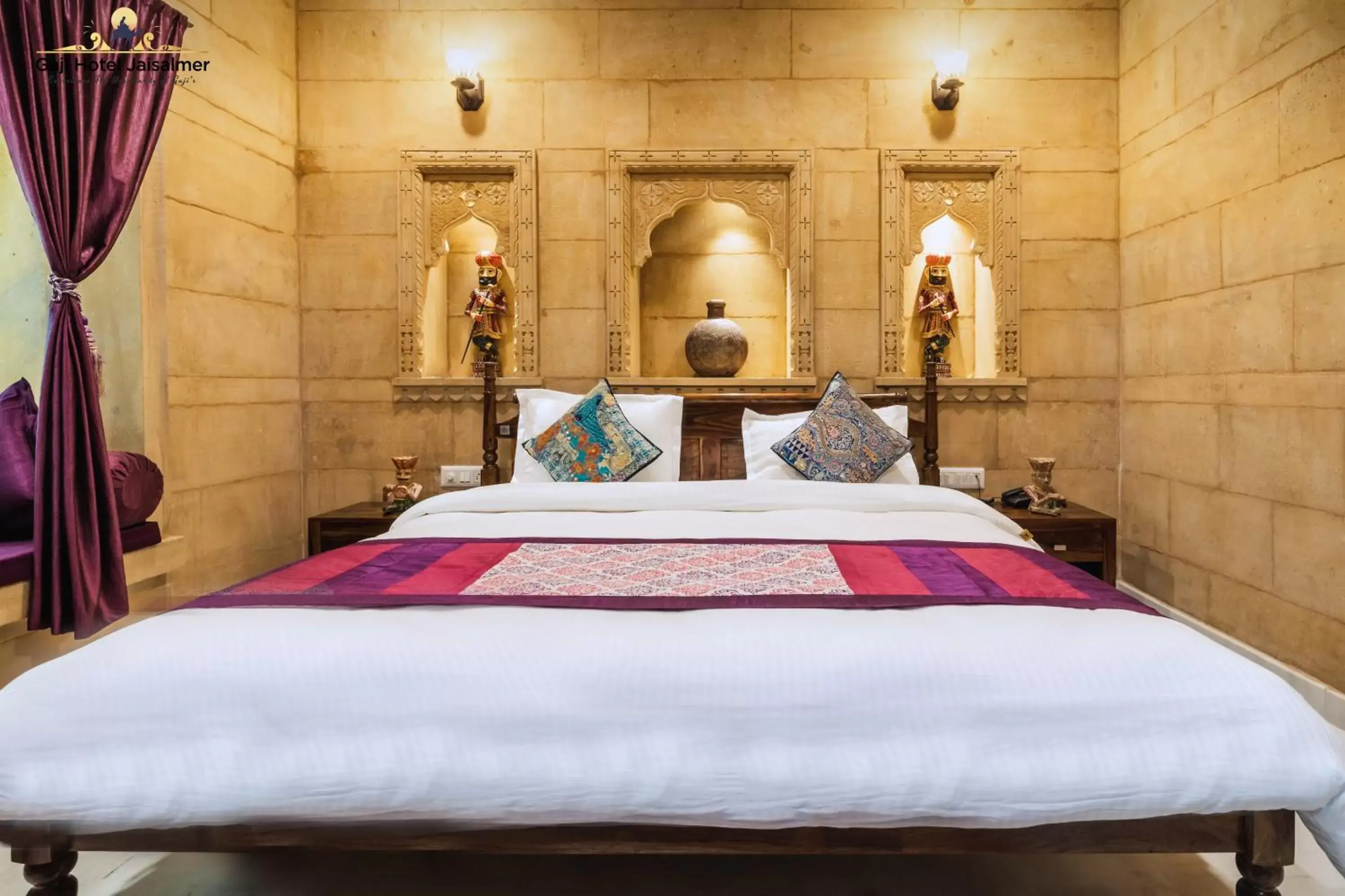 Bed in Gaji Hotel Jaisalmer
