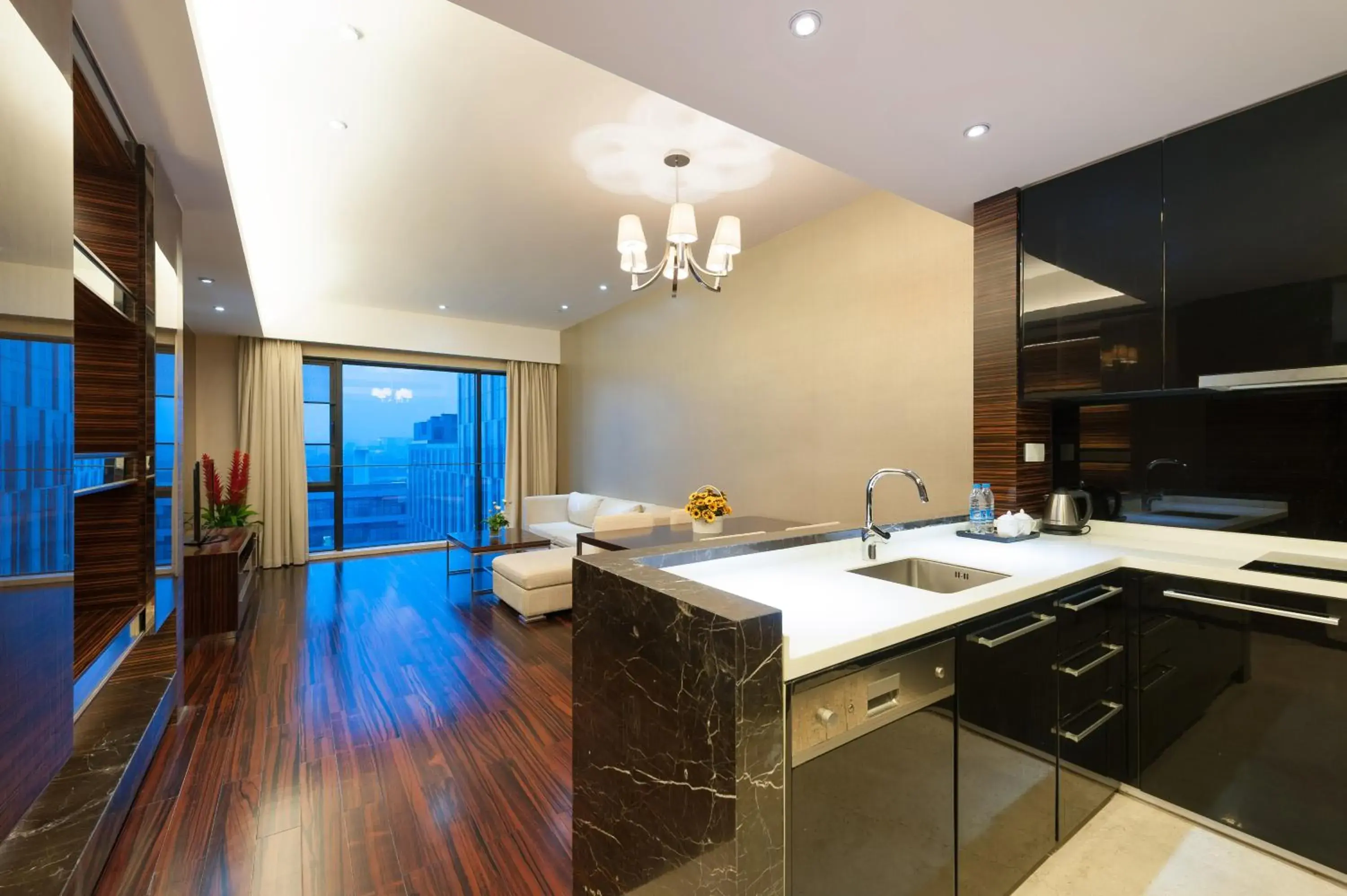 Kitchen or kitchenette, Kitchen/Kitchenette in Yicheng Pazhou Poly World Trade Centre Apartment