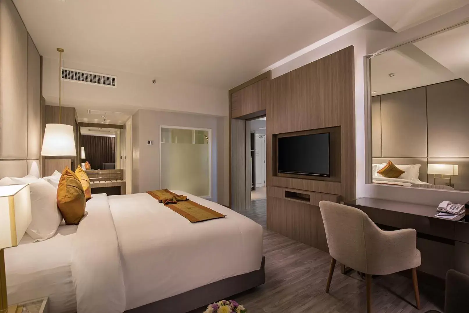 Bed in The Heritage Chiang Rai Hotel and Convention Bed in The Heritage Chiang Rai Hotel and Convention